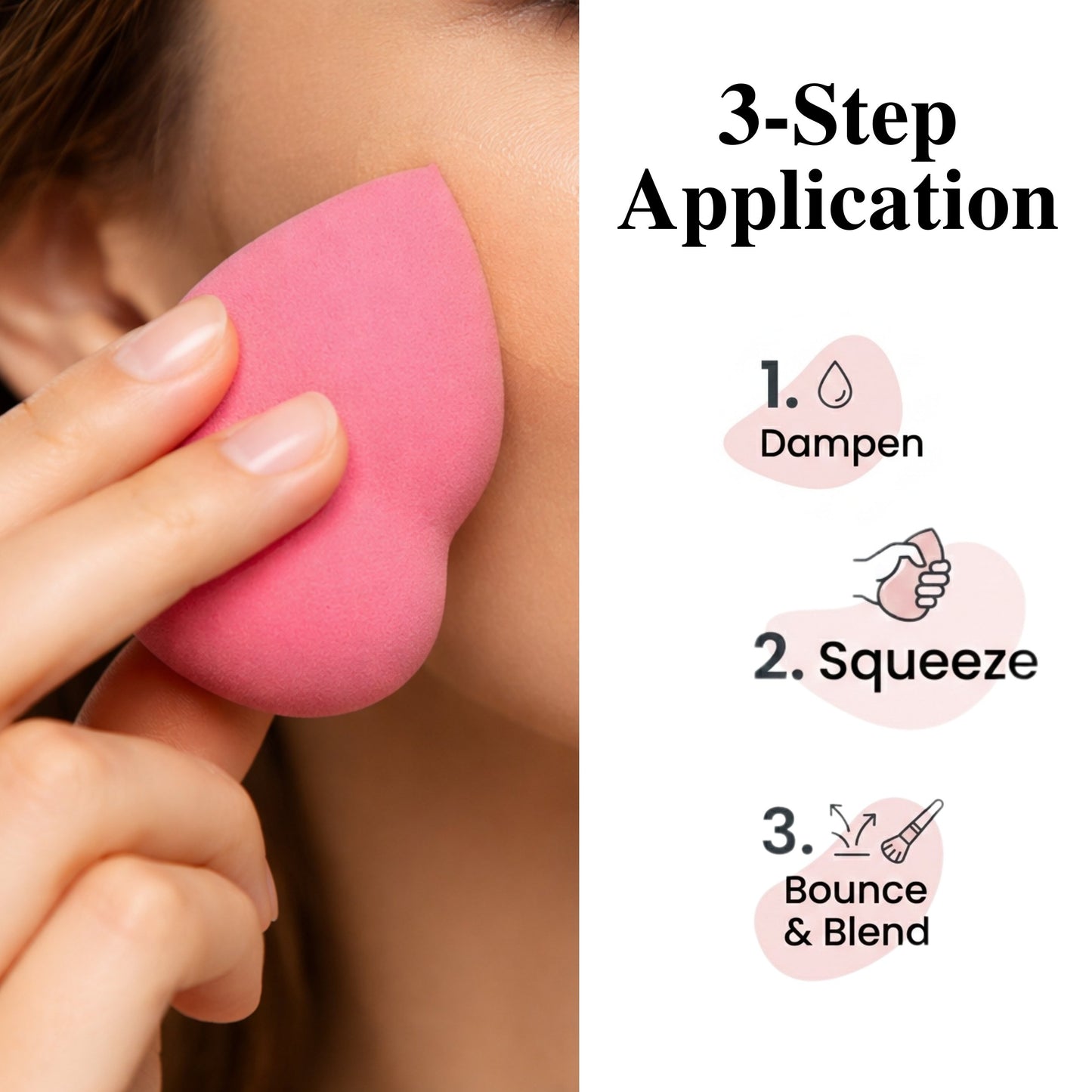 Makeup Blending Sponge by Fantasea Cosmetic, Pink