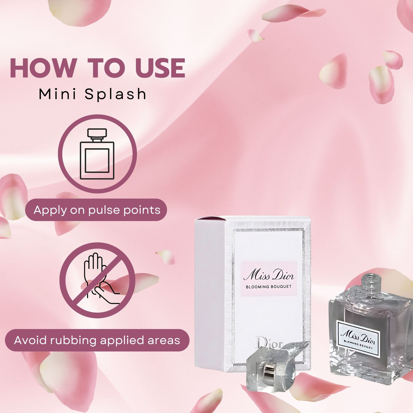 Dior Miss Blooming Bouquet Mini Perfume Women (Splash Mini Travel Size) 5 ml / 0.17 oz EDT