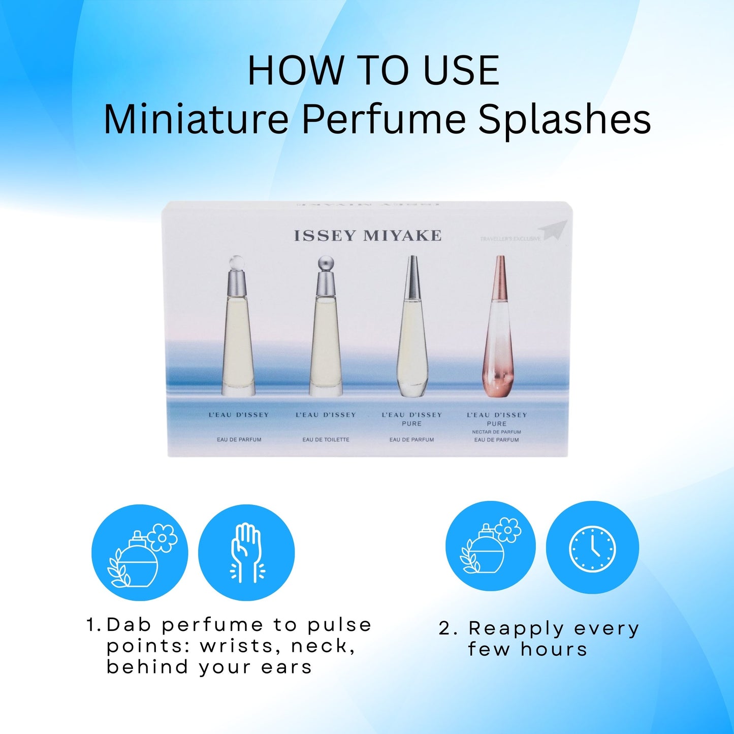 Leau Dissey Miniatures Set by Issey Miyake for Women - 4 Pc Mini Gift Set 4x3.5 ml Leau Dissey EDP, Leau Dissey EDT, Leau Dissey Pure EDP, Leau Dissey Pure Nectar EDP