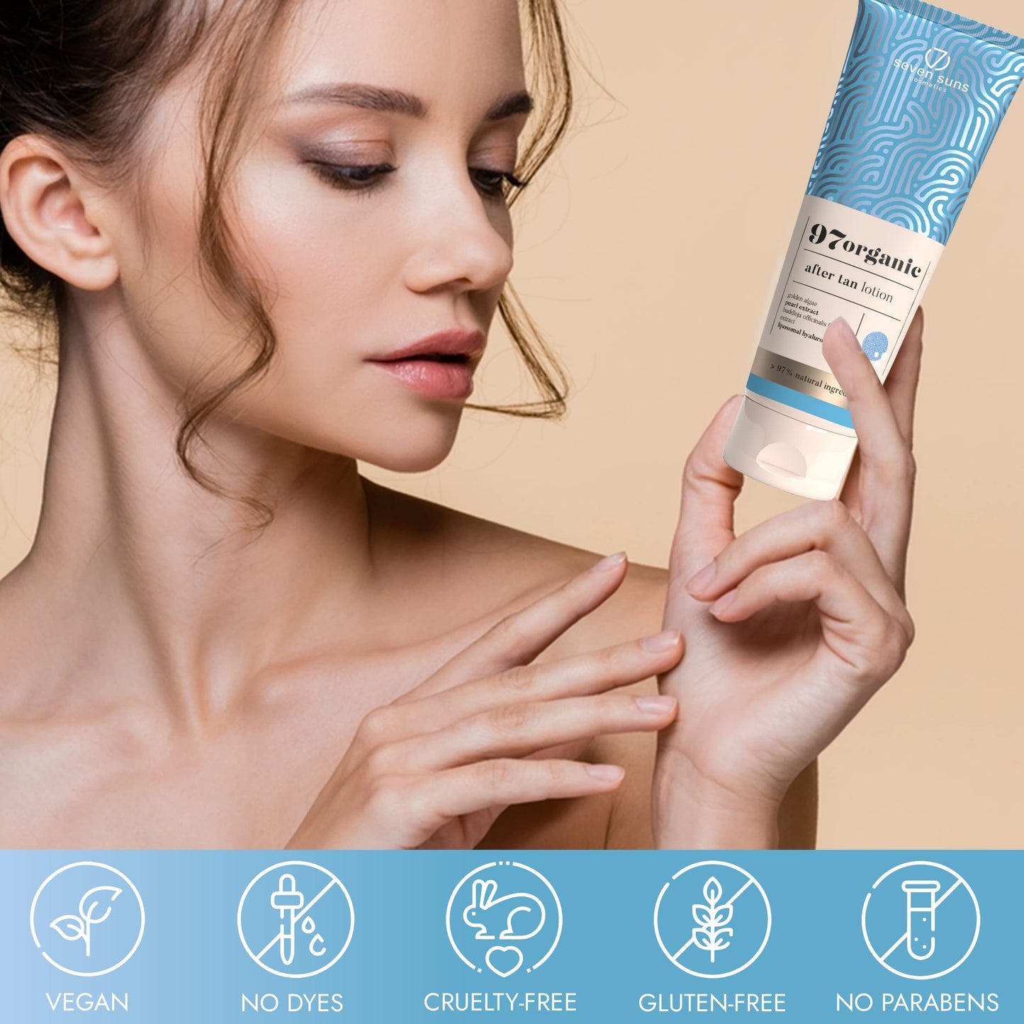 7 Suns Cosmetics Tan Extender Lotion - 97organic After Tan Lotion