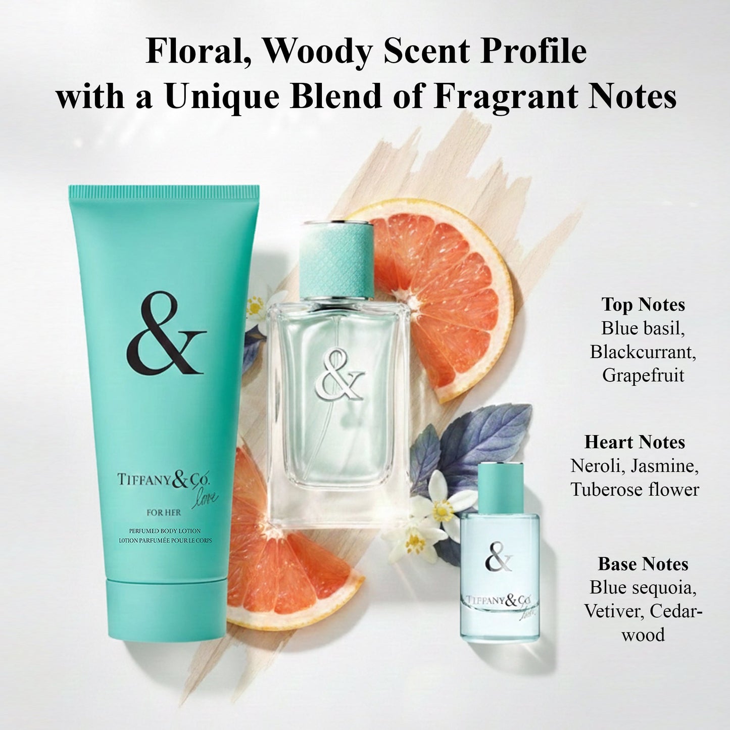 Tiffany & Co. Love Perfume Gift Set for Women – 3 oz EDP, 0.17 oz Mini, 3.3 oz Body Lotion