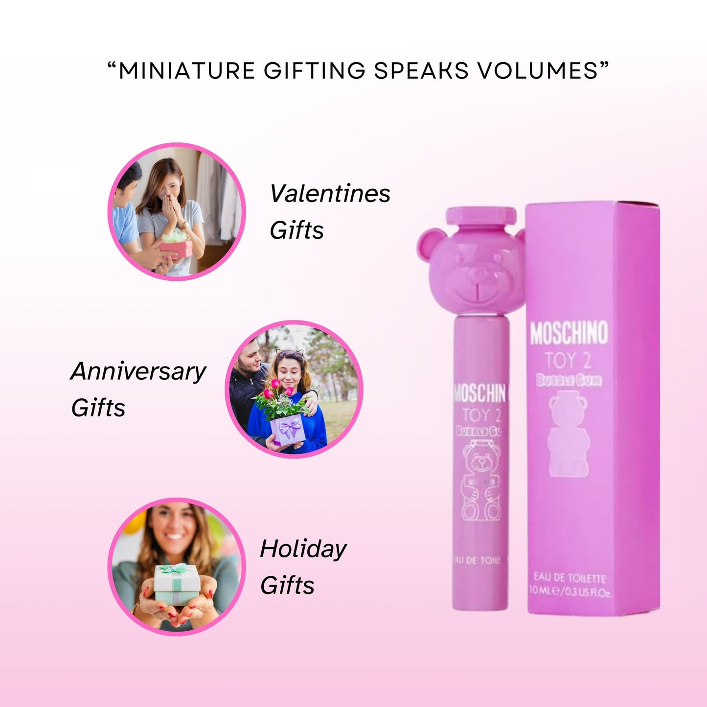 Moschino Toy 2 Bubble Gum Mini Eau de Parfum – 0.3 oz Travel Spray