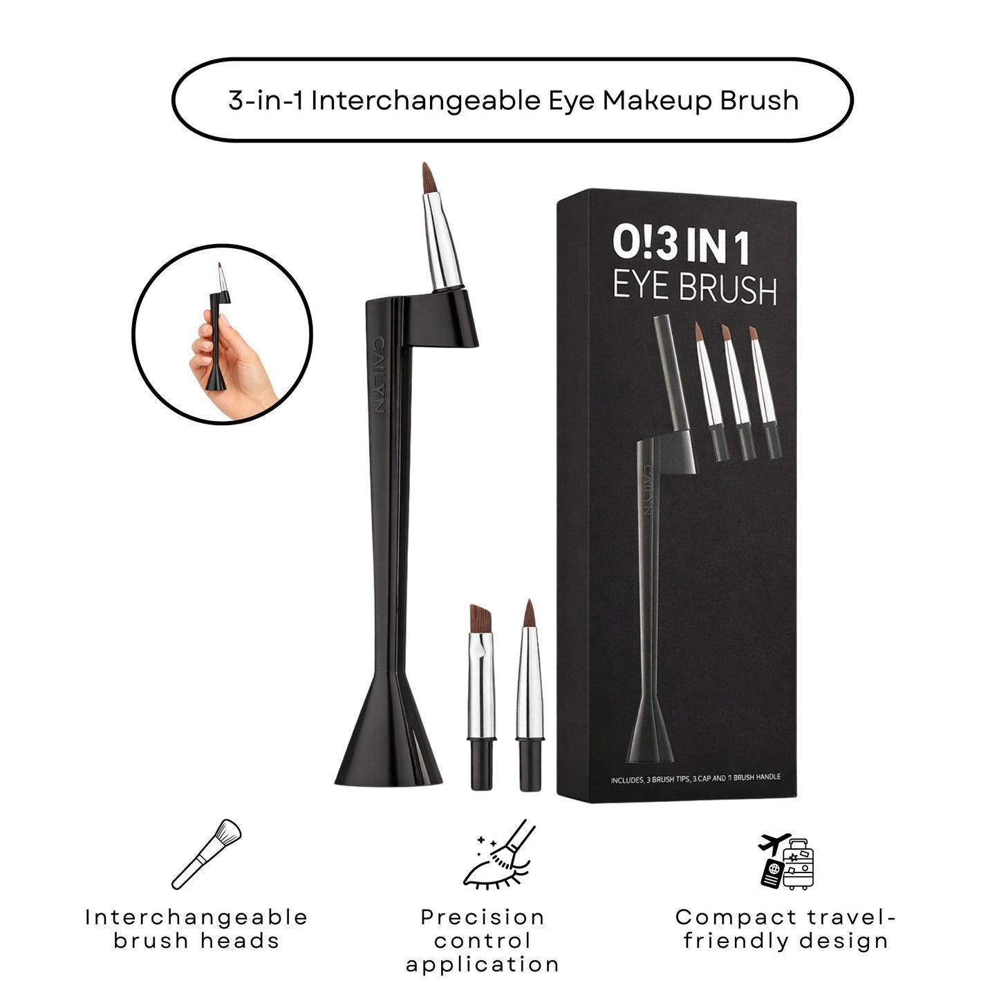 CAILYN O! 3-In-1 Eye Makeup Brush