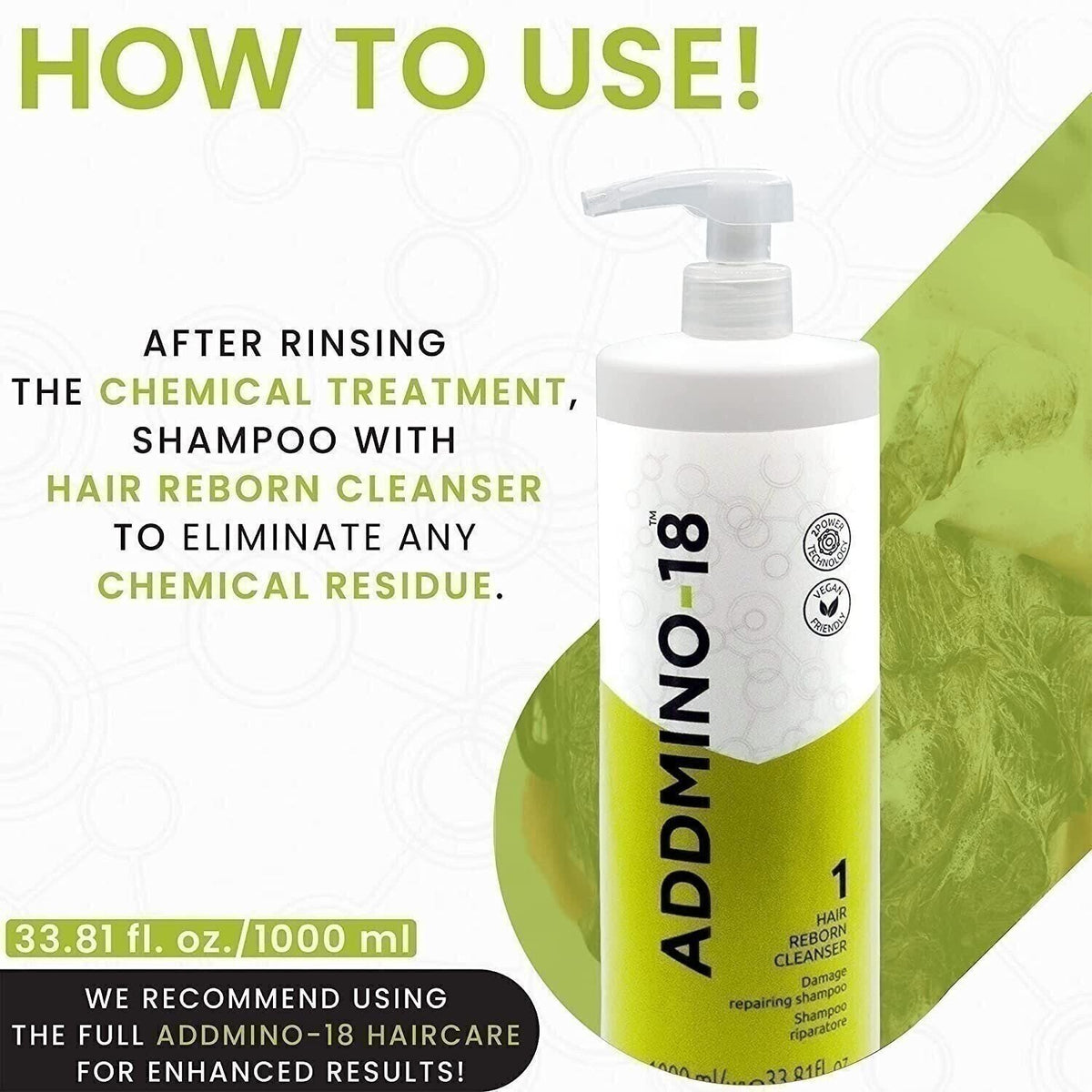 ADDMINO-18 Bond Maintenance Clarifying Shampoo for All Hair Types 33.81 fl. oz.