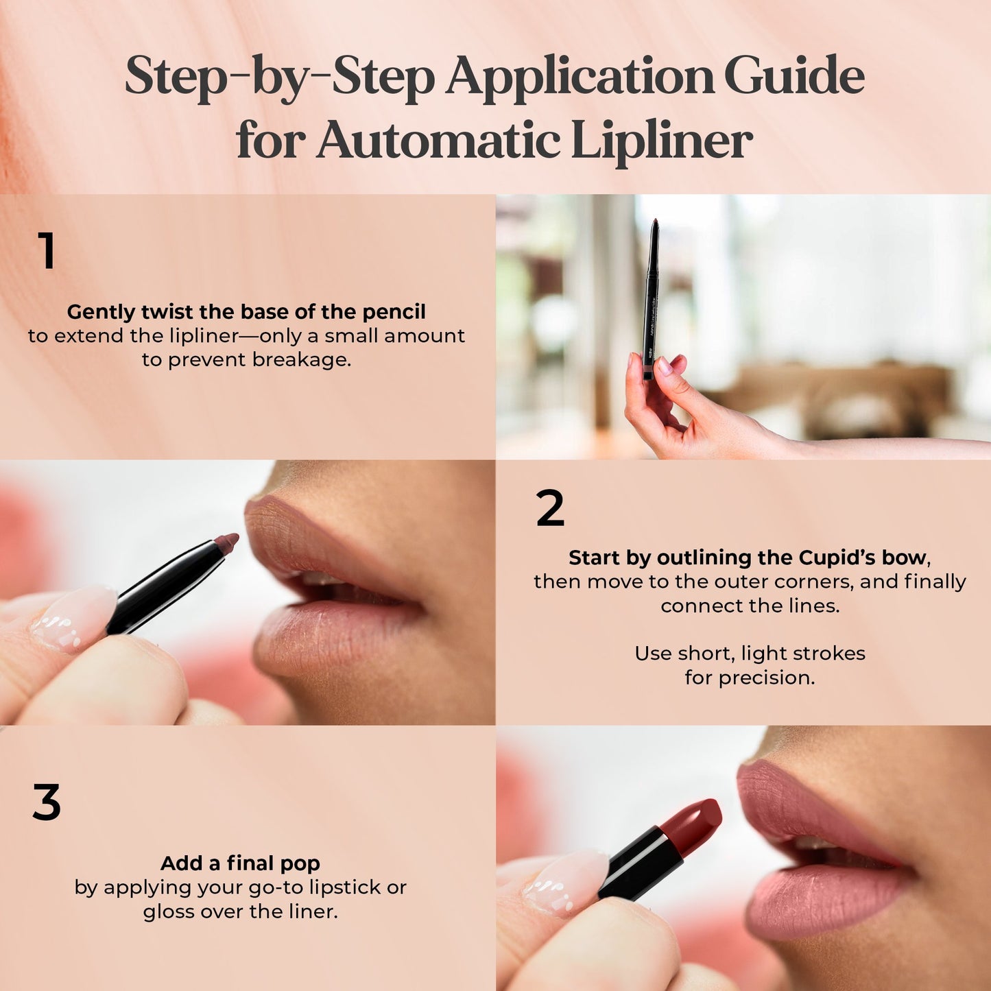 Automatic Long-Lasting Waterproof Lip Liner – Heather | Twist-Up Precision Lipliner