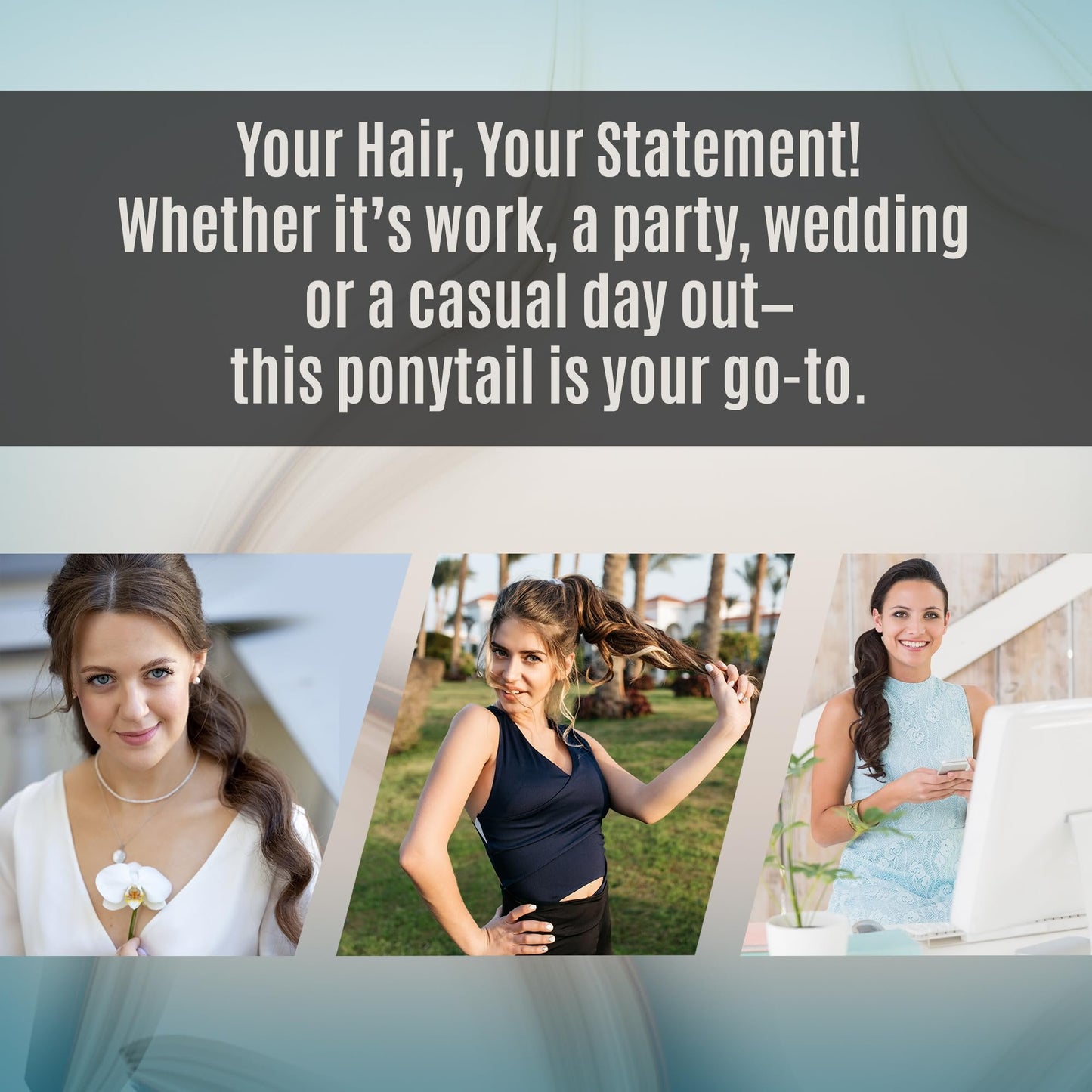 Rene of Paris Beachwave Ponytail Hair Extension – Dark Blonde Synthetic Clip-In