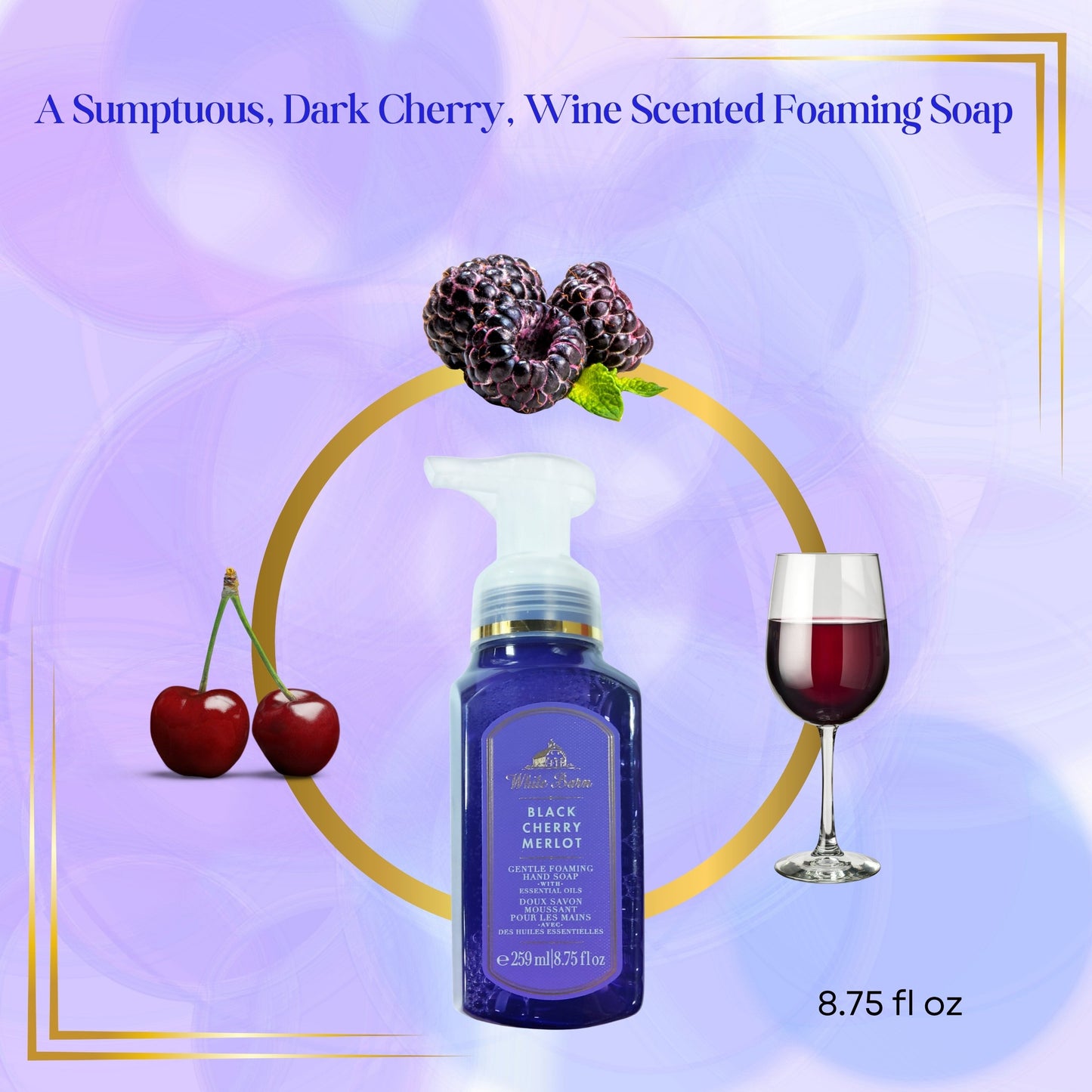 Bath & Body Works Black Cherry Merlot Gentle Foaming Hand Soap – 2 Pack (8.75 oz Each)