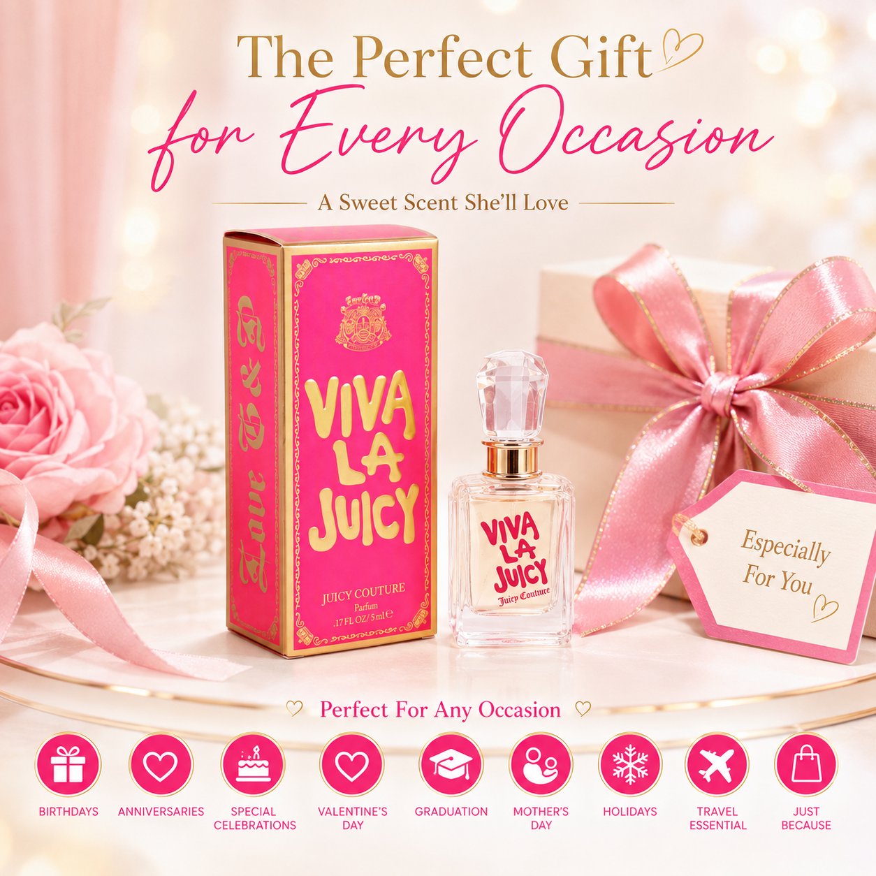 Juicy Couture Viva La Juicy  Eau de Parfum Perfume for Women Mini Splash Travel Size 0.17 oz