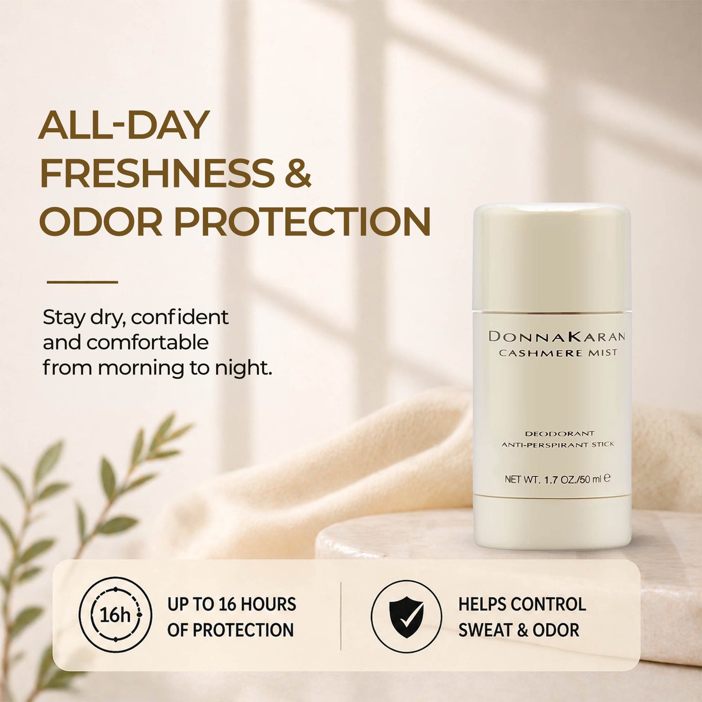 Donna Karan Cashmere Mist Deodorant Stick for Women 1.7 oz