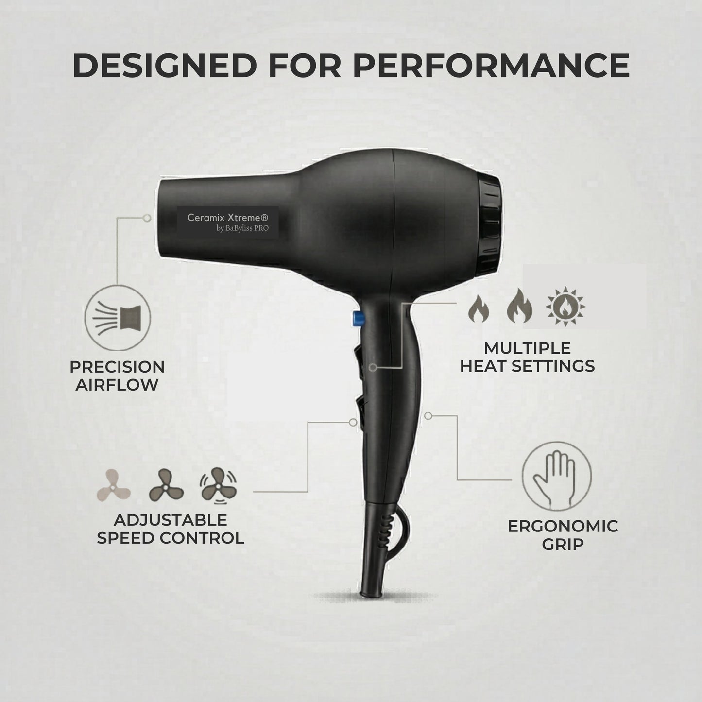 BaBylissPRO Ceramix Xtreme Professional Ceramic Hair Dryer – BAB2000 (2000W)
