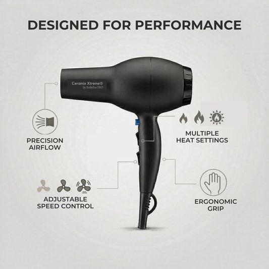 BaBylissPRO Ceramix Xtreme Professional Ceramic Hair Dryer – BAB2000 (2000W)