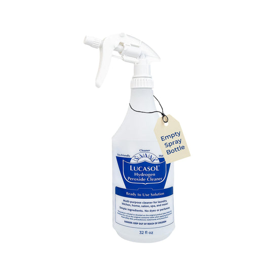 Lucasol Food Grade Hydrogen Peroxide 12% Percent - Refillable Empty Spray Bottle, 32 Fl Oz Capacity