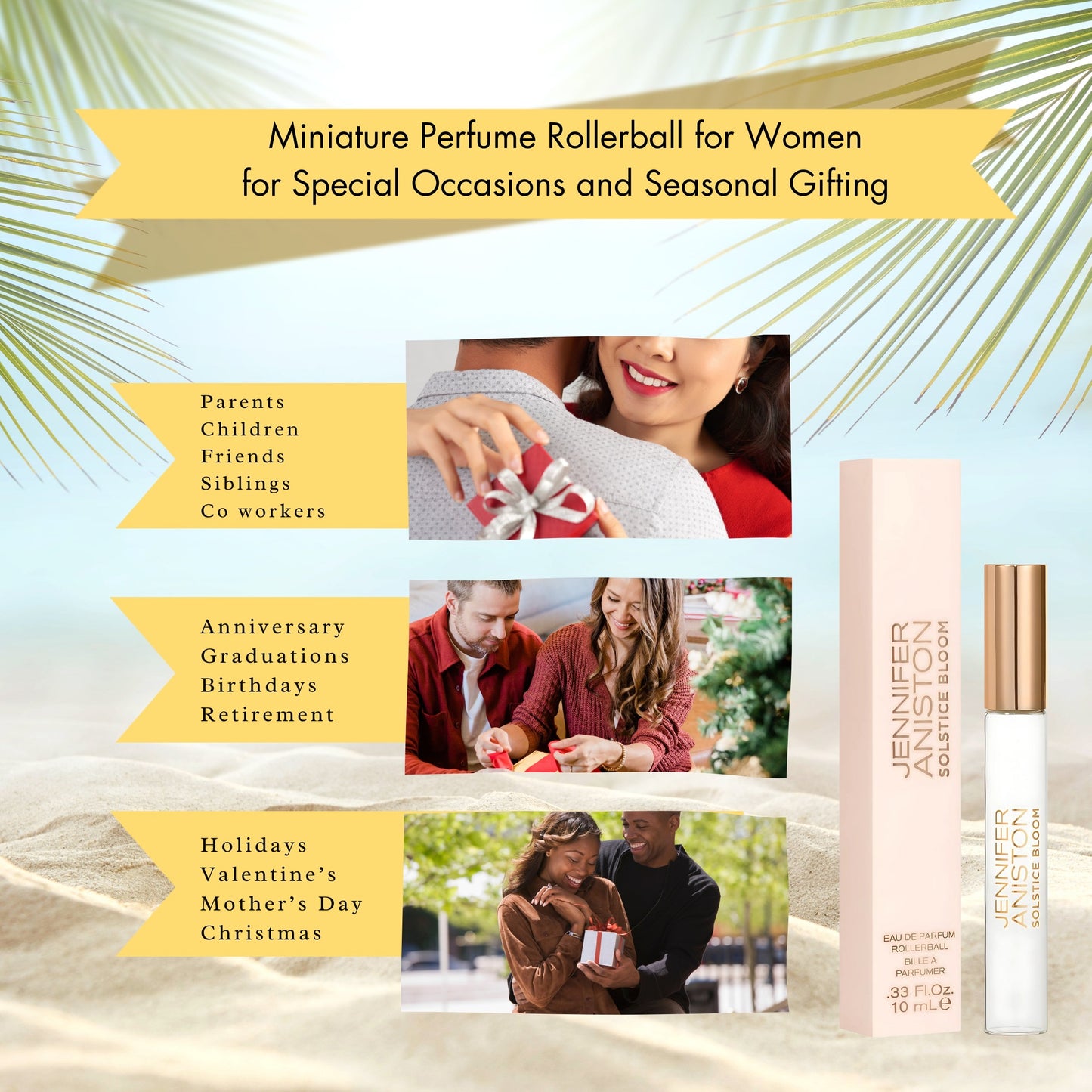 Solstice Bloom by Jennifer Aniston Perfume for Women EDP Rollerball, 0.33 ounce