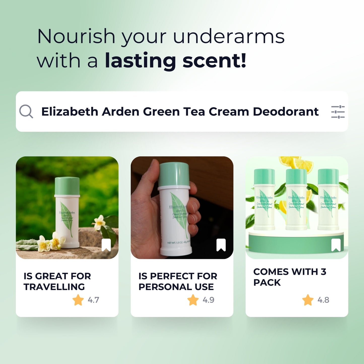 Elizabeth Arden Green Tea Deodorant (W) 1.5 oz - 3 Pack