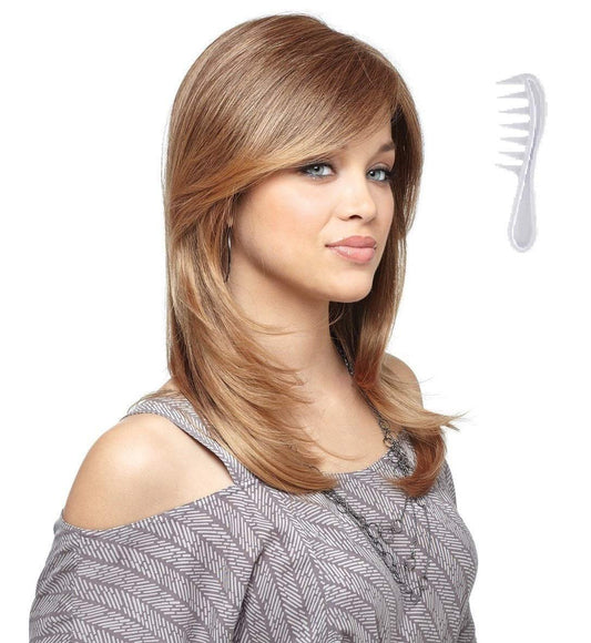 Amore BRANDI Monofilament Wig by Rene of Paris and Wig Lift Comb - Creamy Toffee-R - Bundle 2 Items