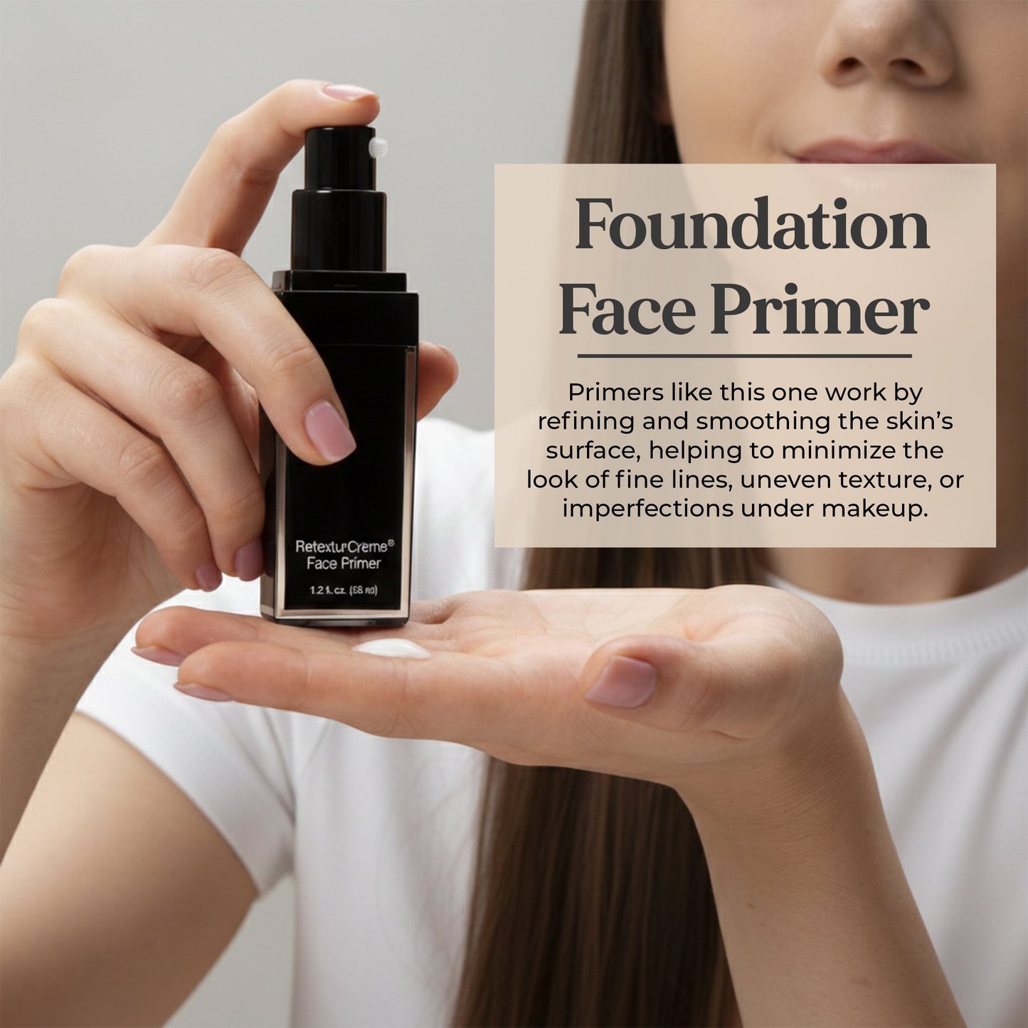 RetexturCreme Hydrating Face Primer - Makeup Extender with Pump, 1.2 oz