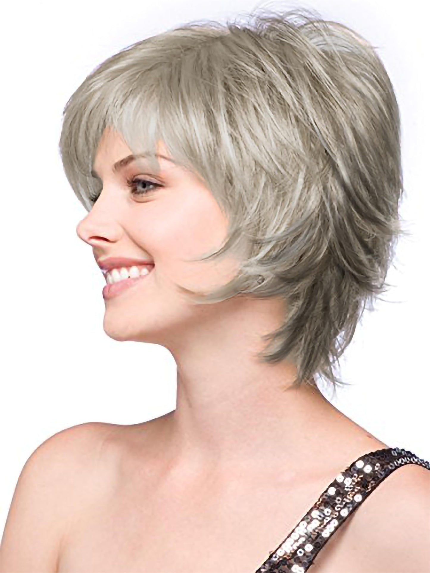 Noriko Sky Synthetic Wig by Rene of Paris and Wig Lift Comb - Sandy Silver - Bundle 2 Items