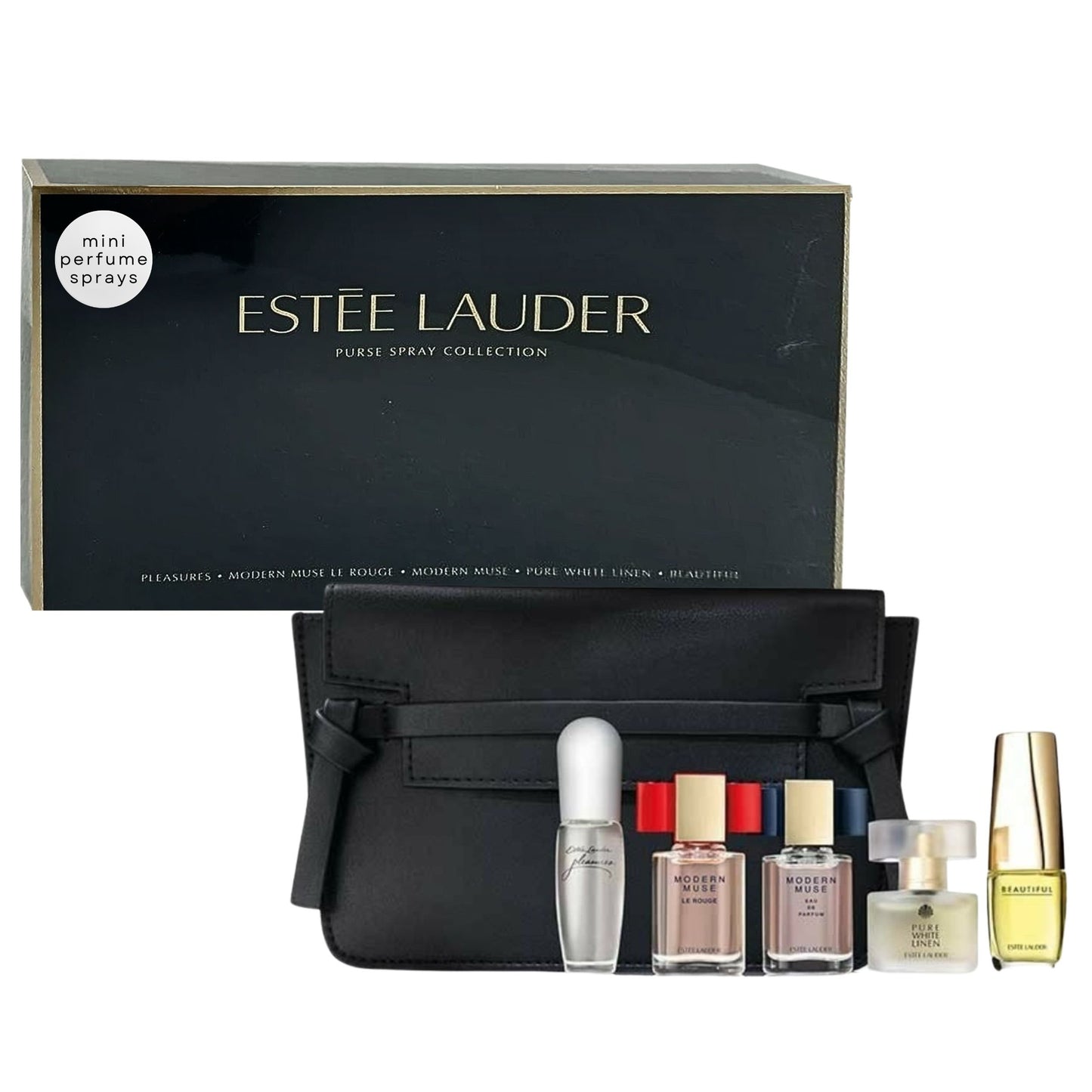Estee Laude 5 Piece Variety Set, Eau De Parfum, Perfume for Women Perfect Gift Set + 1 Free Cosmetic Pouch