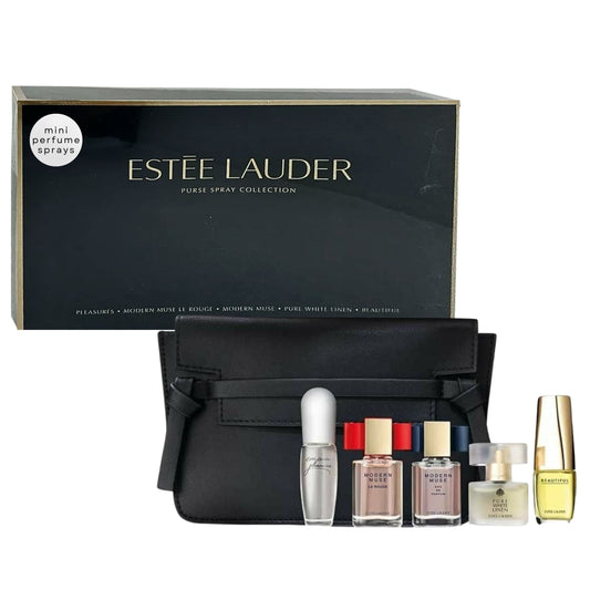 Estee Laude 5 Piece Variety Set, Eau De Parfum, Perfume for Women Perfect Gift Set + 1 Free Cosmetic Pouch