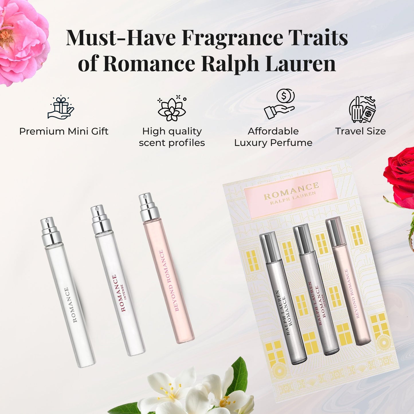 Ralph Lauren Perfume for Women – 3 Piece Travel Spray Fragrance Gift Set