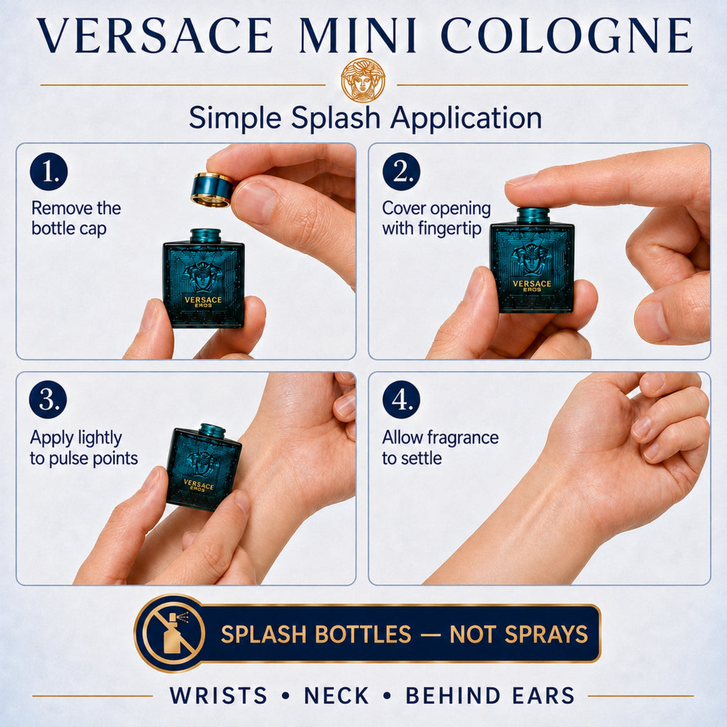 Versace 4 Piece Mini Fragrance Gift Set for Men – Eau de Toilette Collection (5 ml Each)