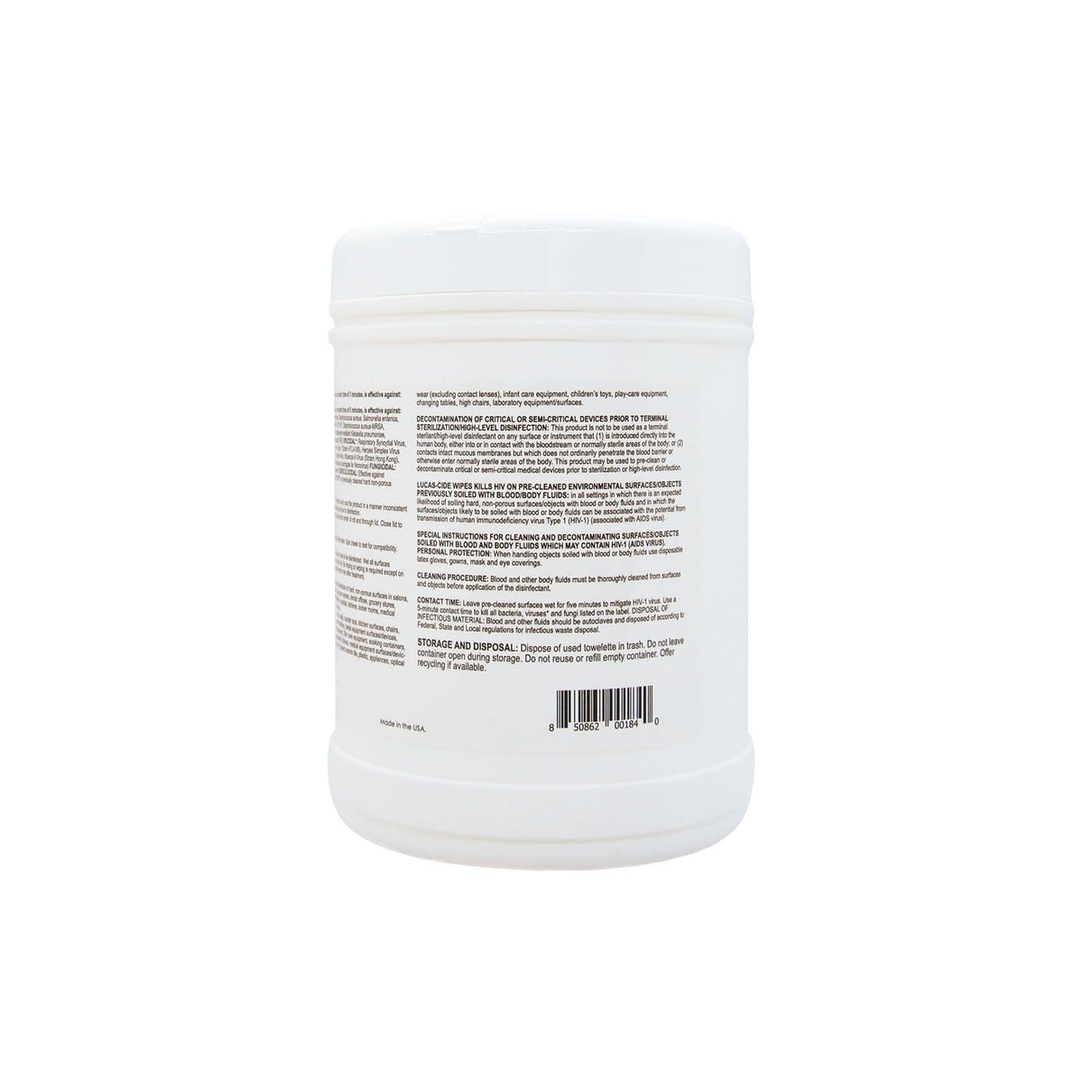 LUCAS-CIDE Disinfecting Wipes - Multi Surface Cleaner Disinfectant Wipes - Convenient Antibacterial Wipes For Cleaning Products - 1 Step Disinfectant Sanitizing Wipes - 160 Cleaning Wipes Travel Size