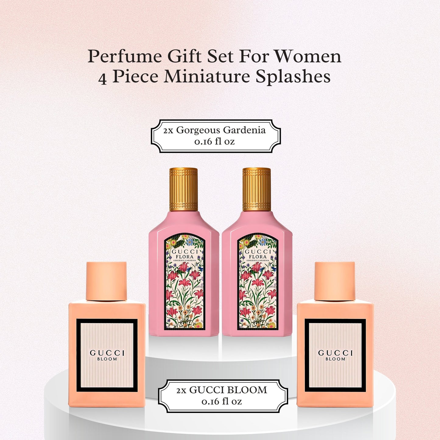 Gucci Perfume for Women Variety Travel Splash Gift Set – 4 Mini Eau de Parfum (0.16 Fl Oz Each)