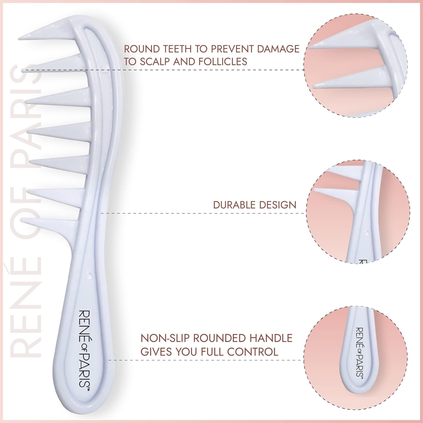 Rene Of Paris Wide Tooth Detangling Hair and Wig Lift Comb