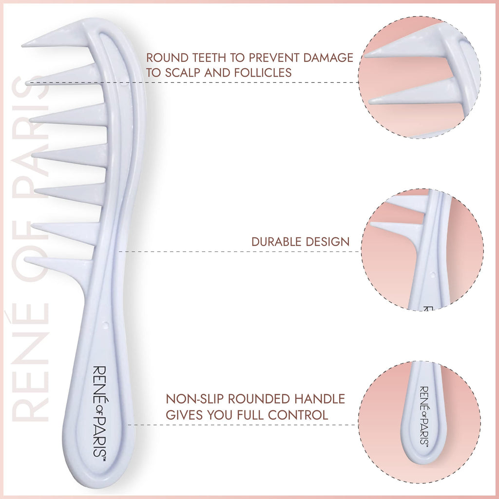 Rene of Paris Wide Tooth Detangling Comb – Hair & Wig Lift Styling Tool