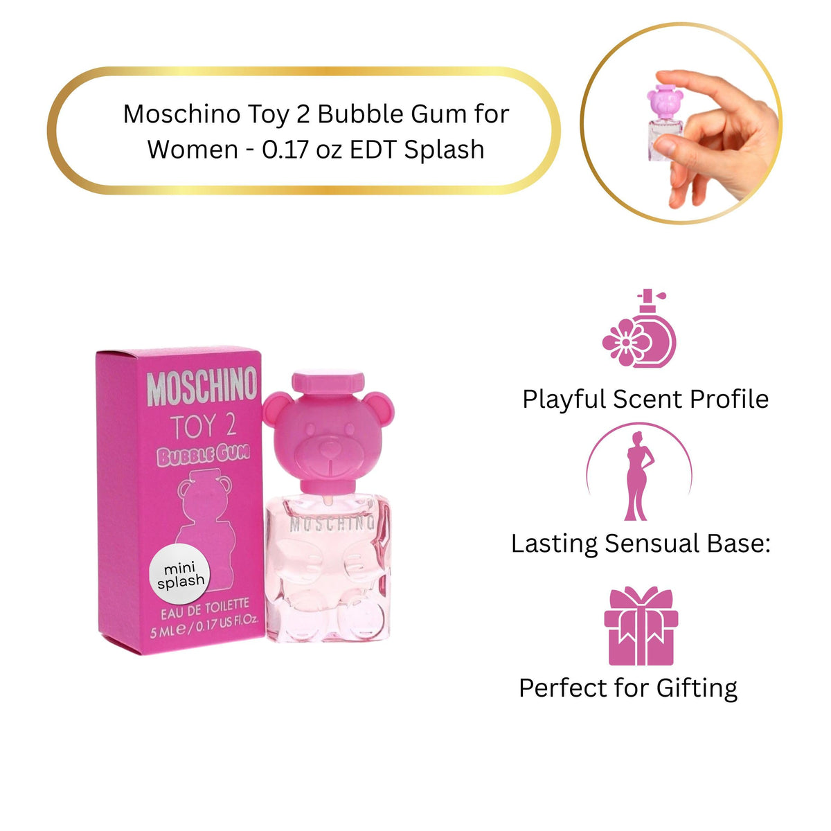 MOSCHINO TOY 2 BUBBLE GUM by Moschino , EDT SPRAY 0.17 OZ MINI