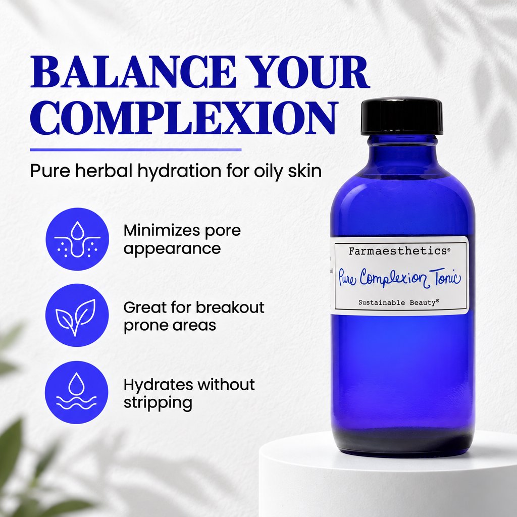 Farmaesthetics Pure Complexion Facial Toner for Oily & Acne-Prone Skin, 4 oz / 118 ml