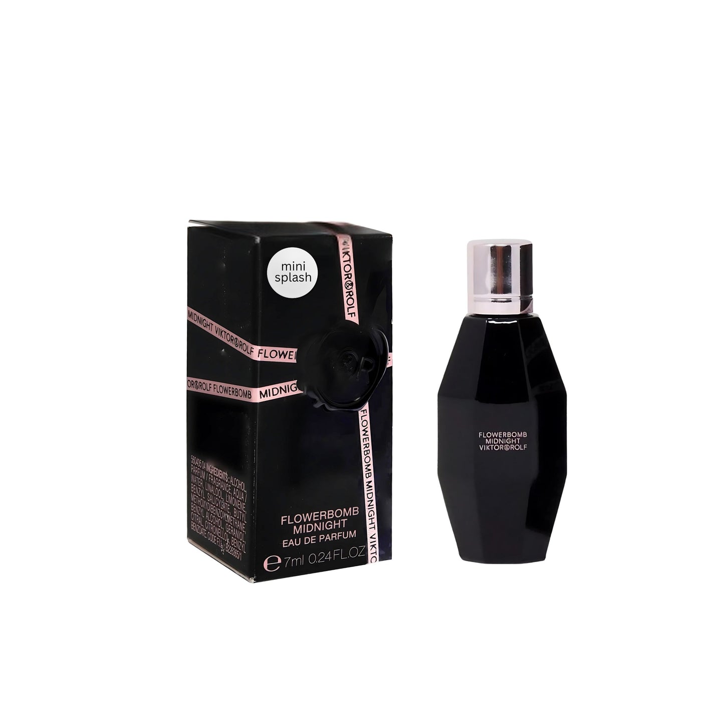 Viktor & Rolf Flowerbomb Midnight Perfume For Women Mini Travel Size Splash EDP .24 Fl Oz