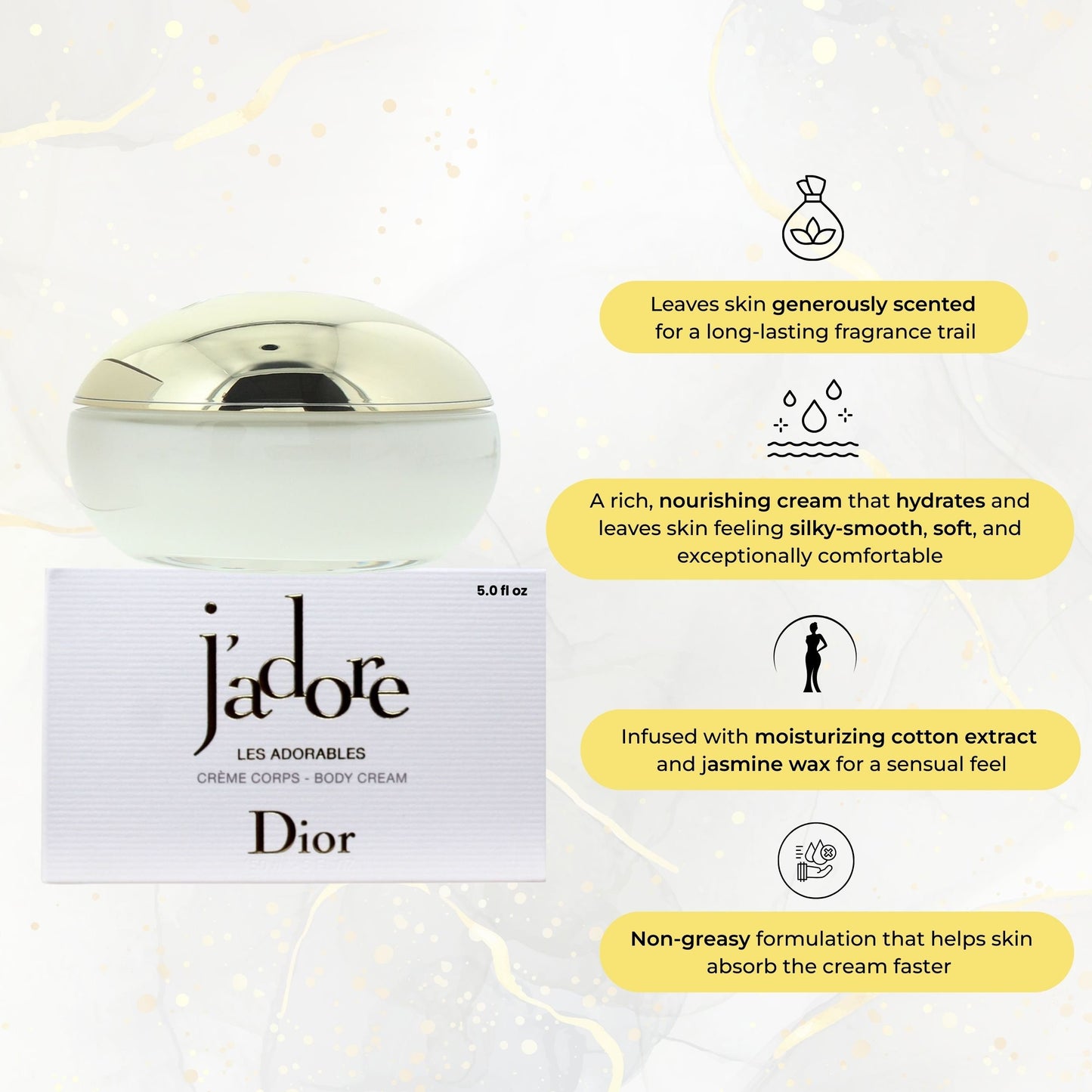 J'ADORE/CH.DIOR BEAUTIFYING BODY CREAM 5.0 OZ (150 ML)