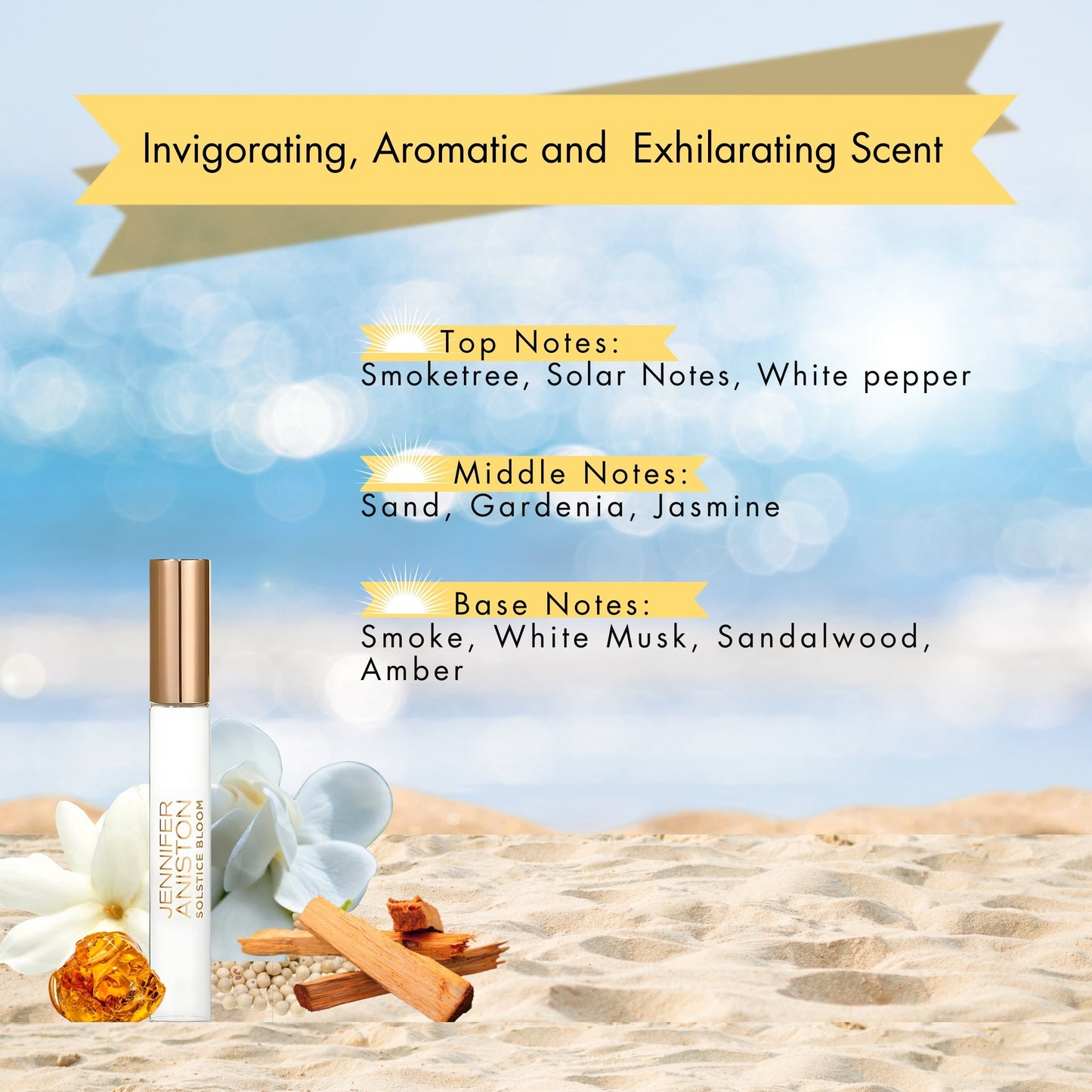 Solstice Bloom by Jennifer Aniston Perfume for Women EDP Rollerball, 0.33 ounce