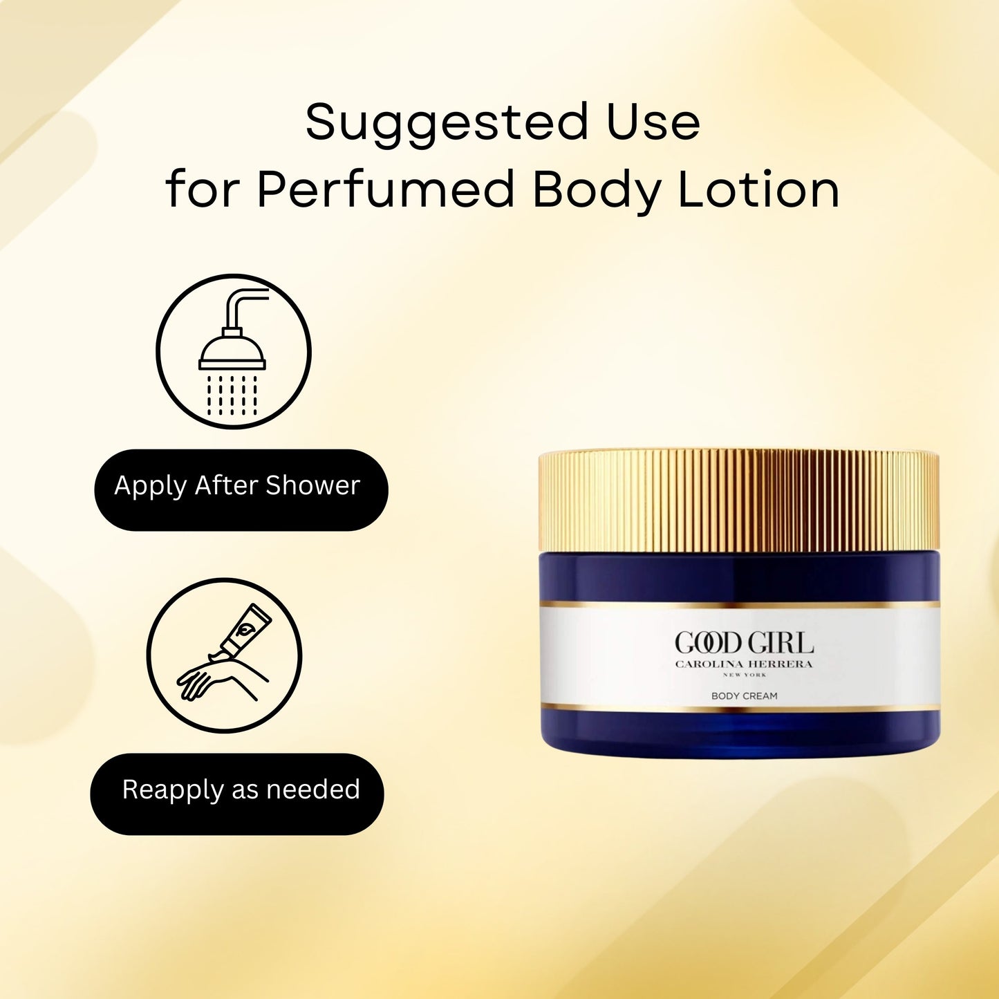 Carolina Herrera Good Girl Body Cream 6.8 Oz - Luxurious Moisturizer for All Skin Types - Non-Greasy & Fragrant