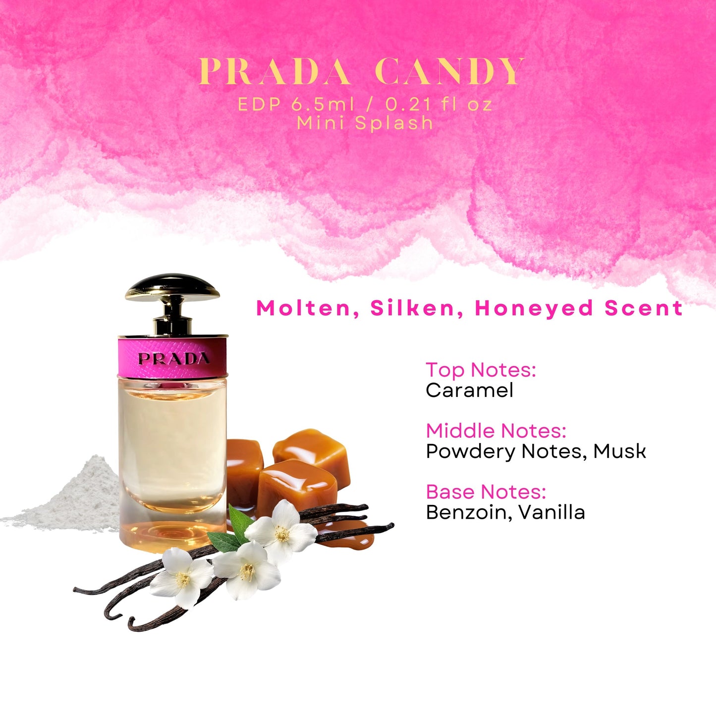 Prada Candy Perfume for Women Eau de Parfum Mini Splash On Dabber 6.5 ml / 0.21 Fl Oz