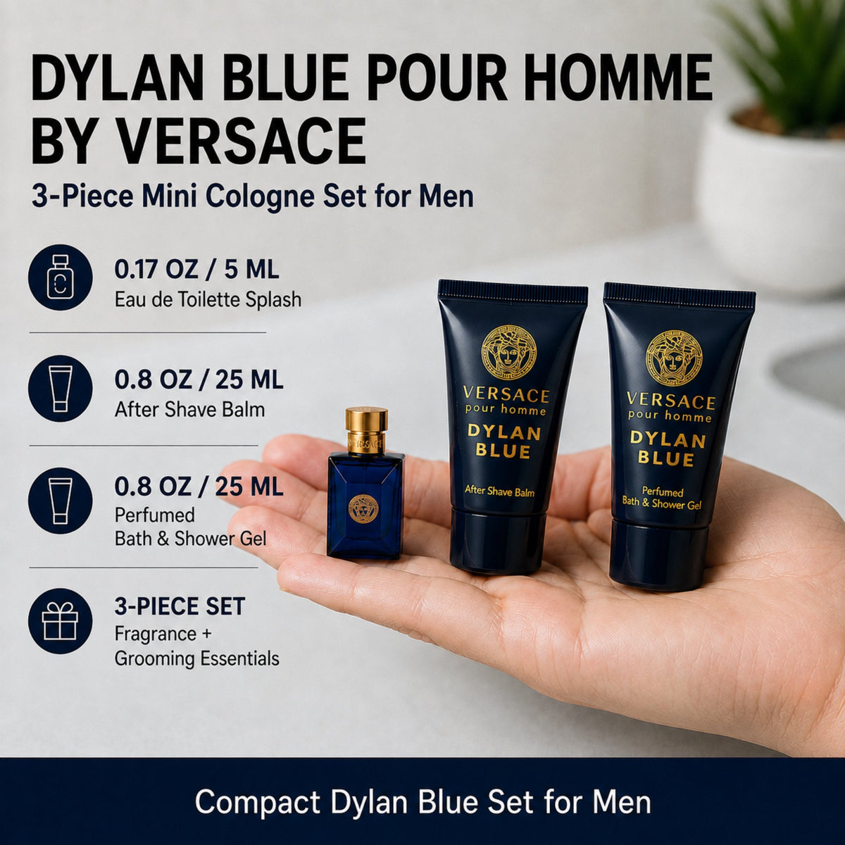 Versace Dylan Blue Pour Homme 3-Piece Miniature Set for Men