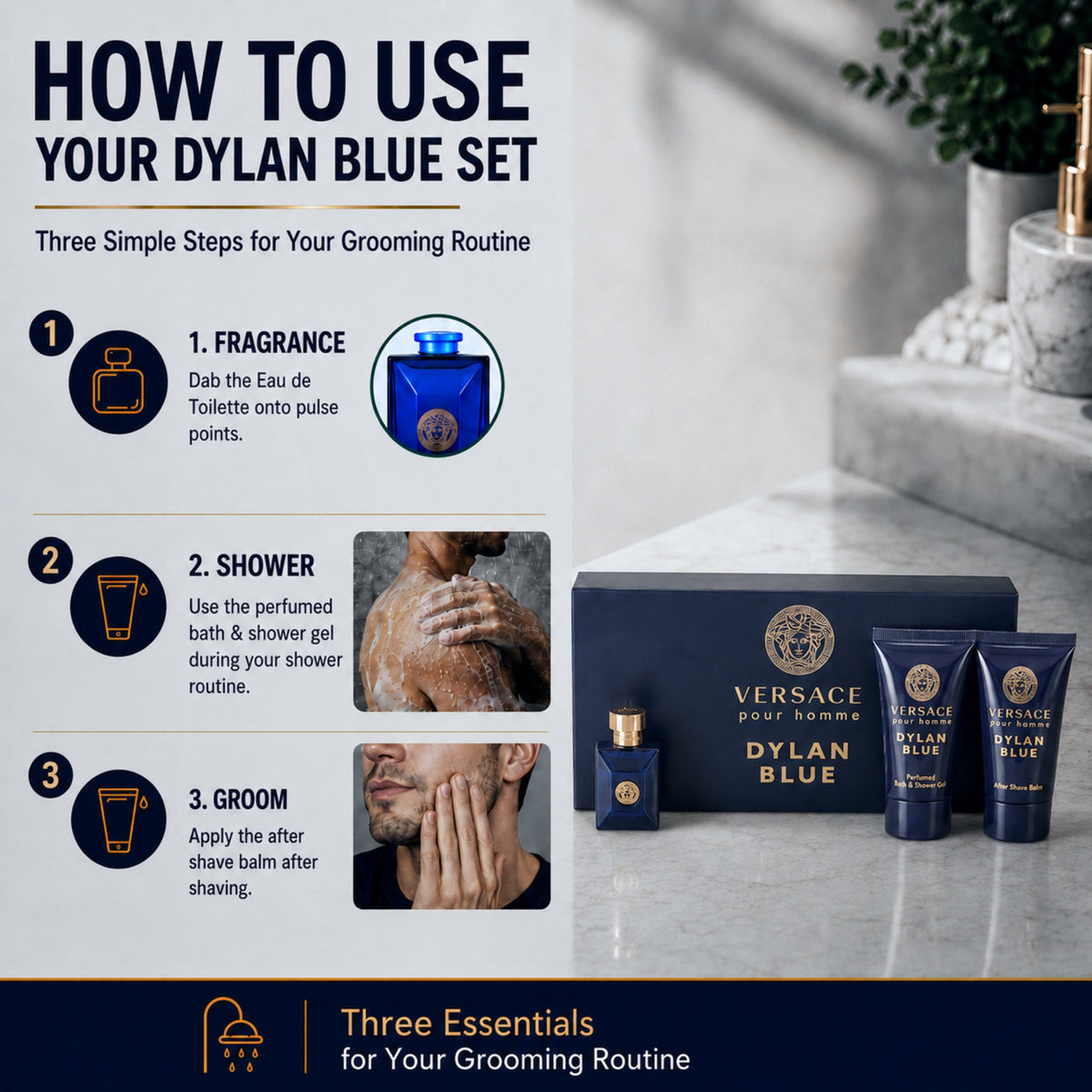 Versace Dylan Blue Pour Homme 3-Piece Miniature Set for Men