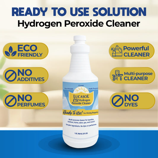 Lucasol Food Grade RTU Ready to Use Hydrogen Peroxide - 1 Quart (32 Fl Oz)