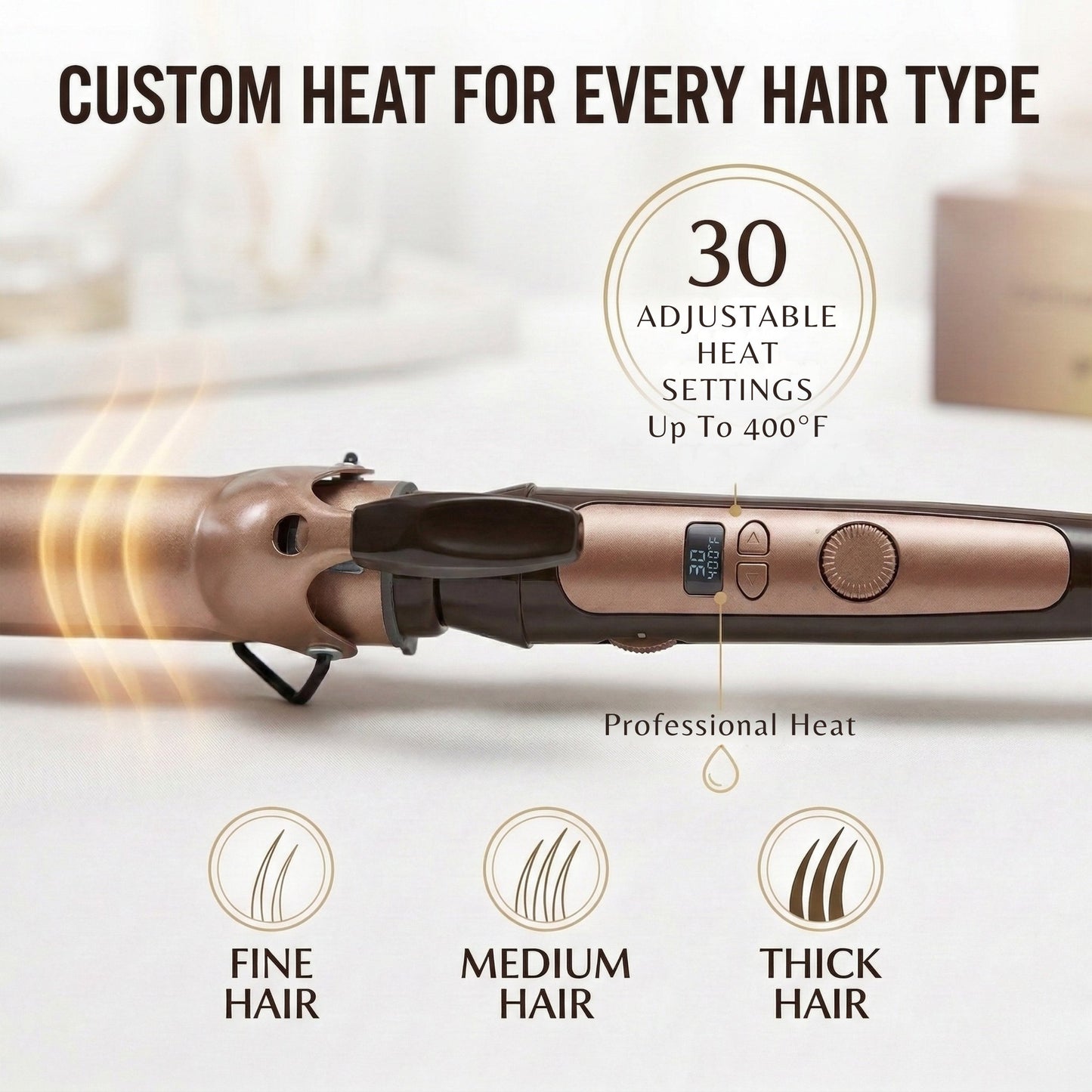BaBylissPRO One ‘n Only Argan Heat Curling Iron 1.25” – Ceramic Barrel with Argan Oil, Up to 400°F