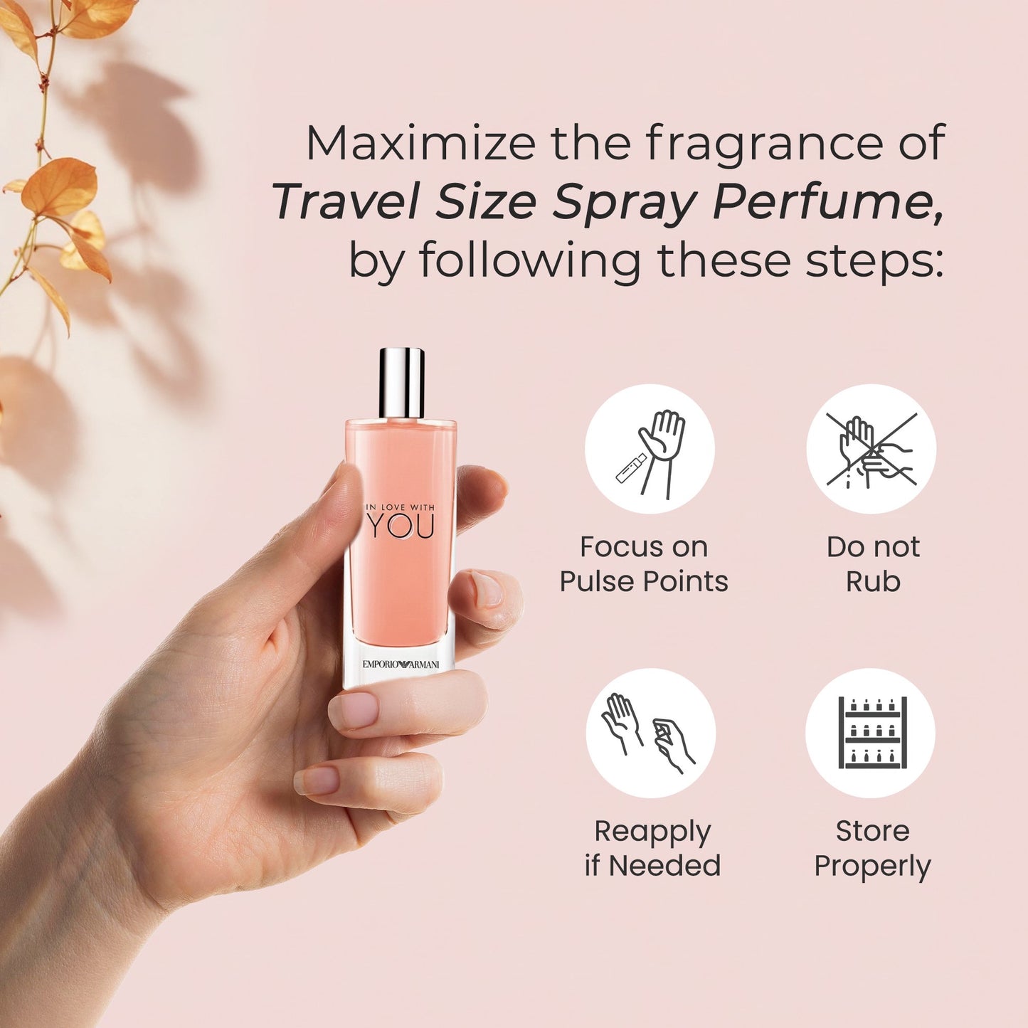Giorgio Armani Emporio Armani In Love With You EDP for Women – 0.5 oz Travel Spray