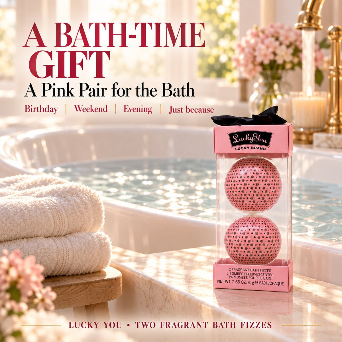 Lucky Brand Lucky You For Women 2 Piece Fragrance Bath Bombs