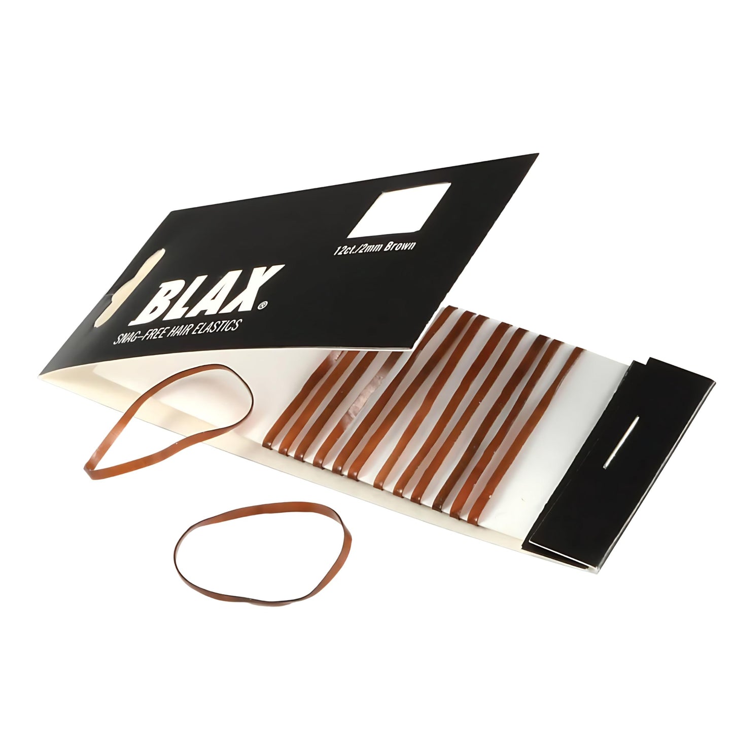 Blax Brown Hair Elastics – Snag-Free Seamless Hair Ties, No-Damage Hair Rubber Bands, 2mm 12 Count