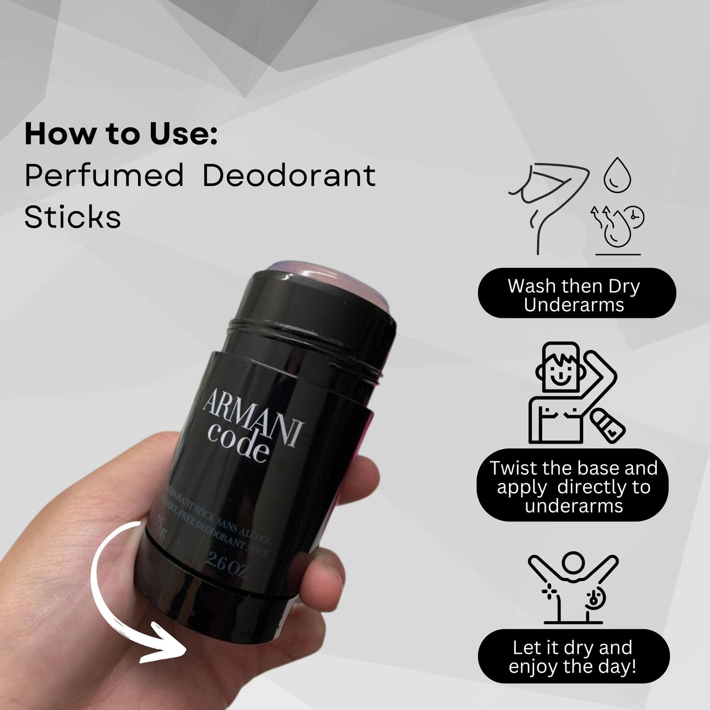 Armani Code by Giorgio Armani For Men. Alcohol Free Deodorant Stick 2.6-Ounces