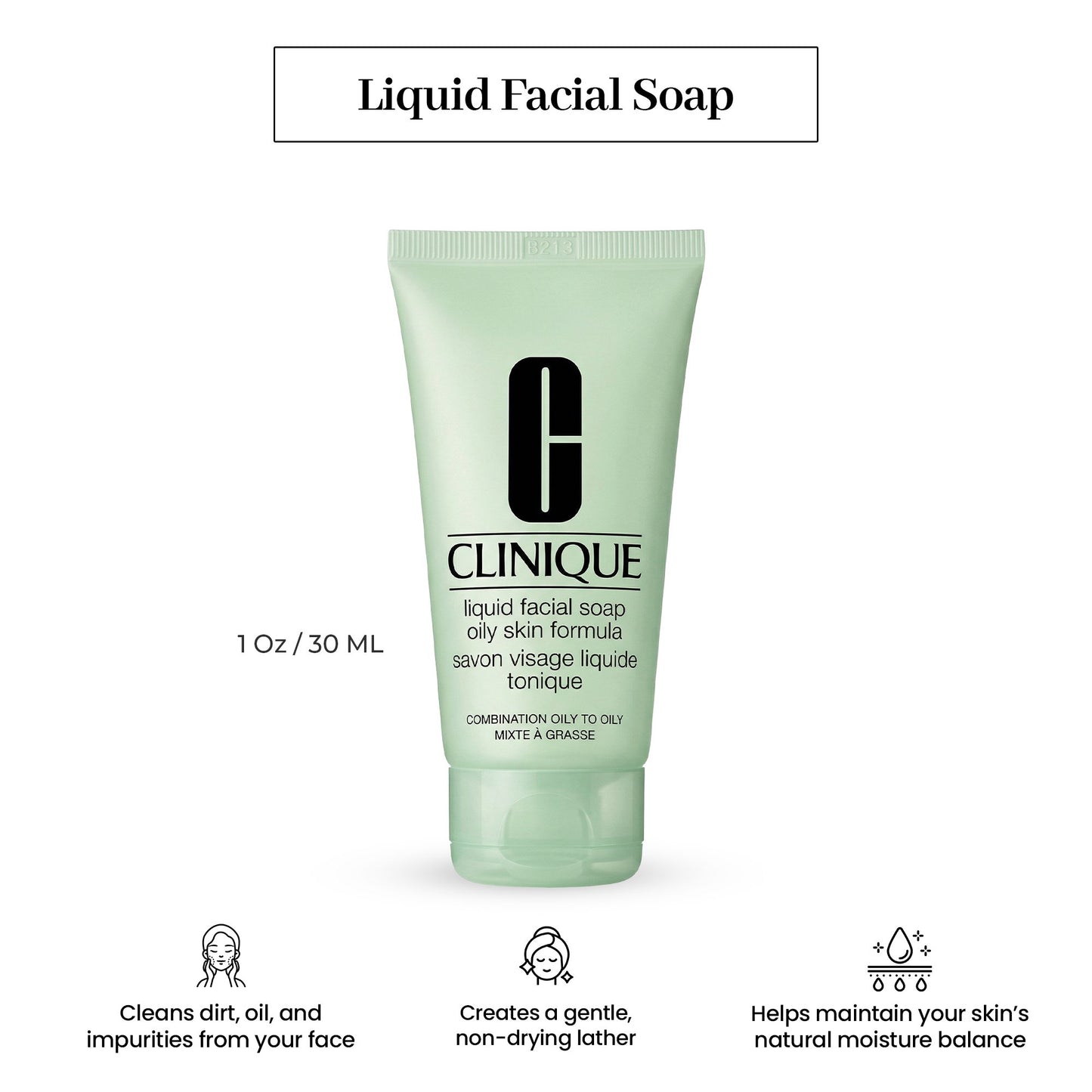 Clinique Liquid Facial Soap Oil Skin Formula Trial Travel 1 oz