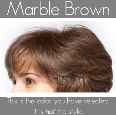 Amore BRANDI Monofilament Wig Collection by Rene of Paris and Wig Lift Comb - Marble Brown - Bundle 2 Items