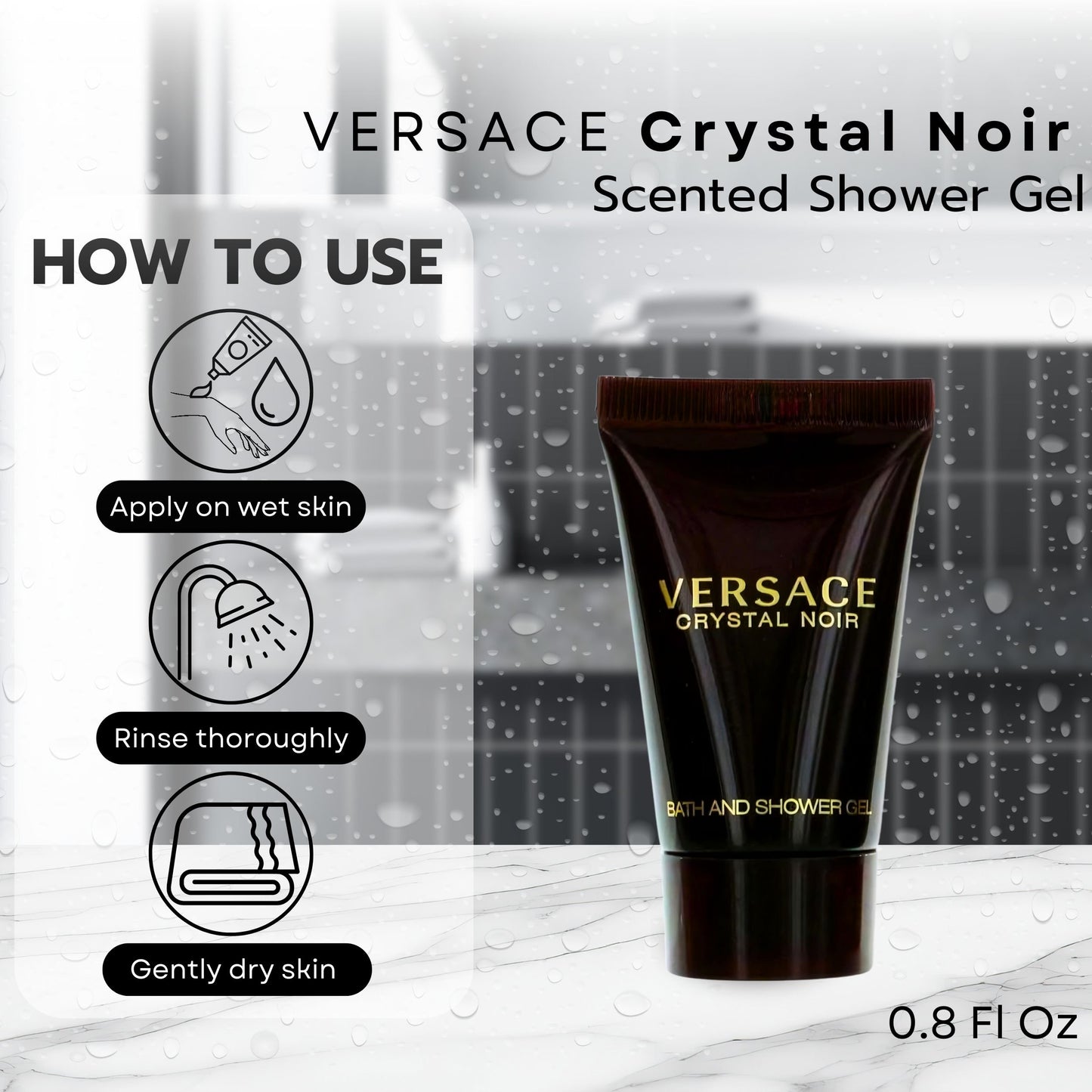 Versace Crystal Noir Perfume for Women Mini EDT 3 Piece Gift Set