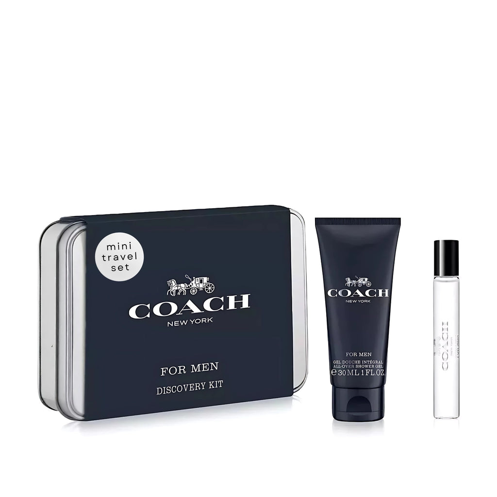 Coach Men New York Mini Gift Set – EDT Travel Spray (0.25 oz) & Shower Gel (1 oz)