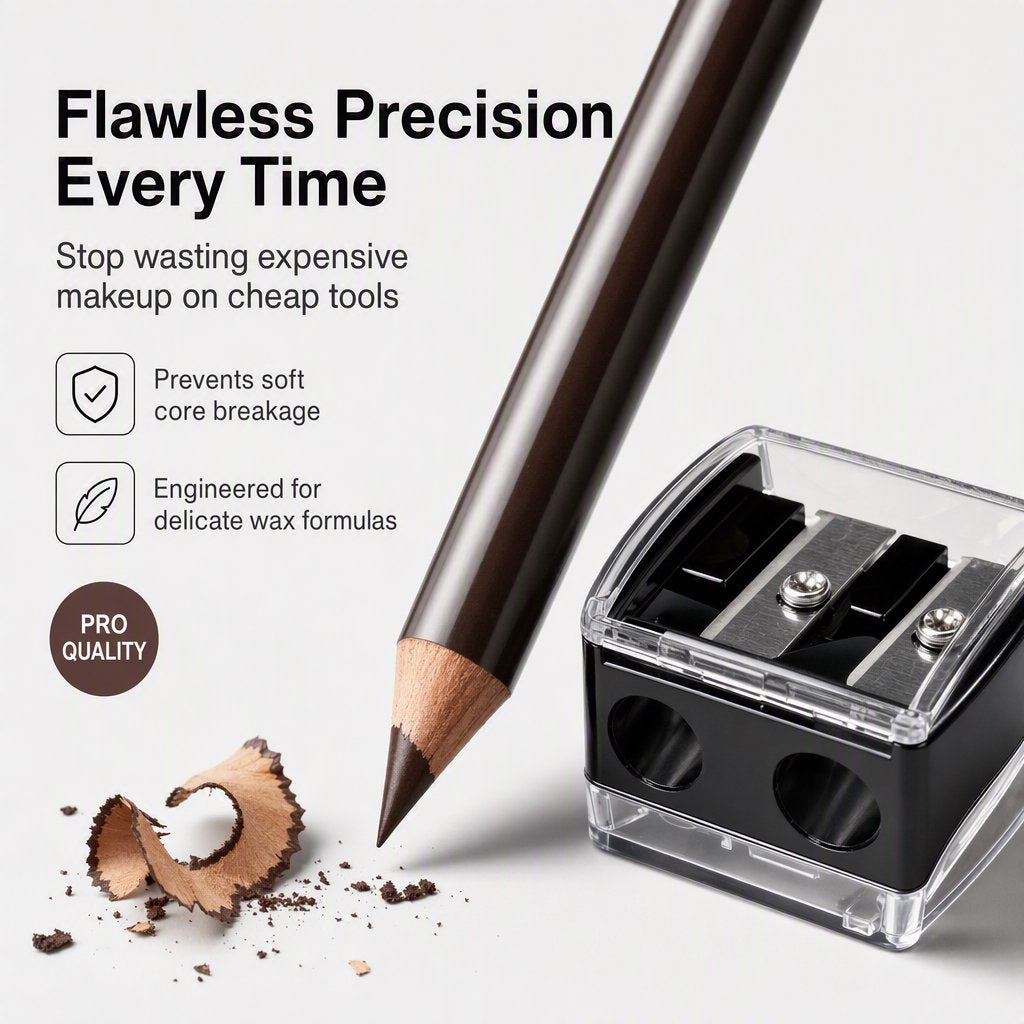Professional Dual Hole Makeup Pencil Sharpener – For Eyeliner & Lip Liner