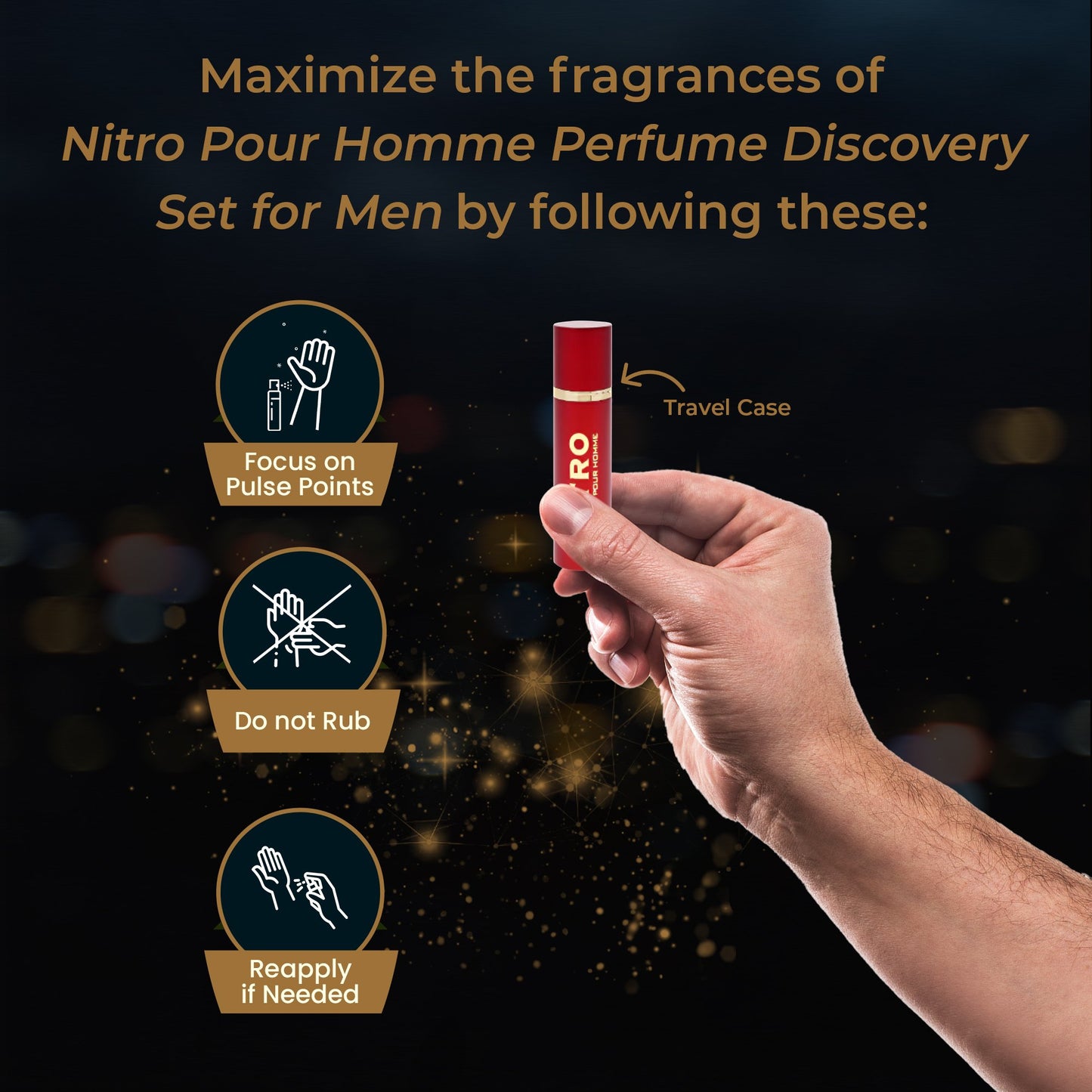 NITRO DUMONT PARIS POUR HOMME 9 * 0.34 EAU DE PARFUM SPRAY SET: NITRO + NITRO BLACK + NITRO GREEN + NITRO INTENSE + NITRO PLATINUM + NITRO RED + NITRO WHITE + NITRO BLUE + TRAVEL SPRAY CASE